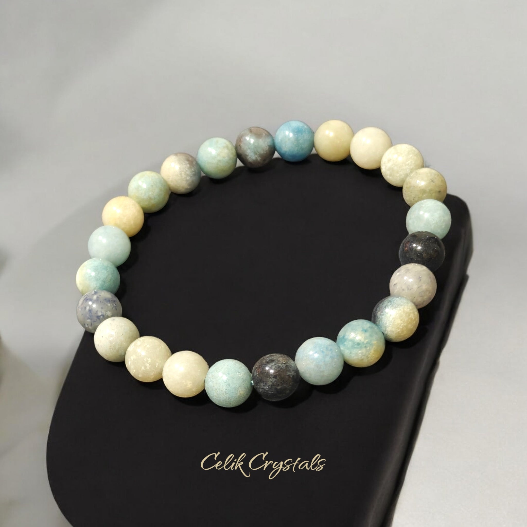 Trolleite Bracelet Natural Stones 8mm Stretches Unisex Healing Bracelet