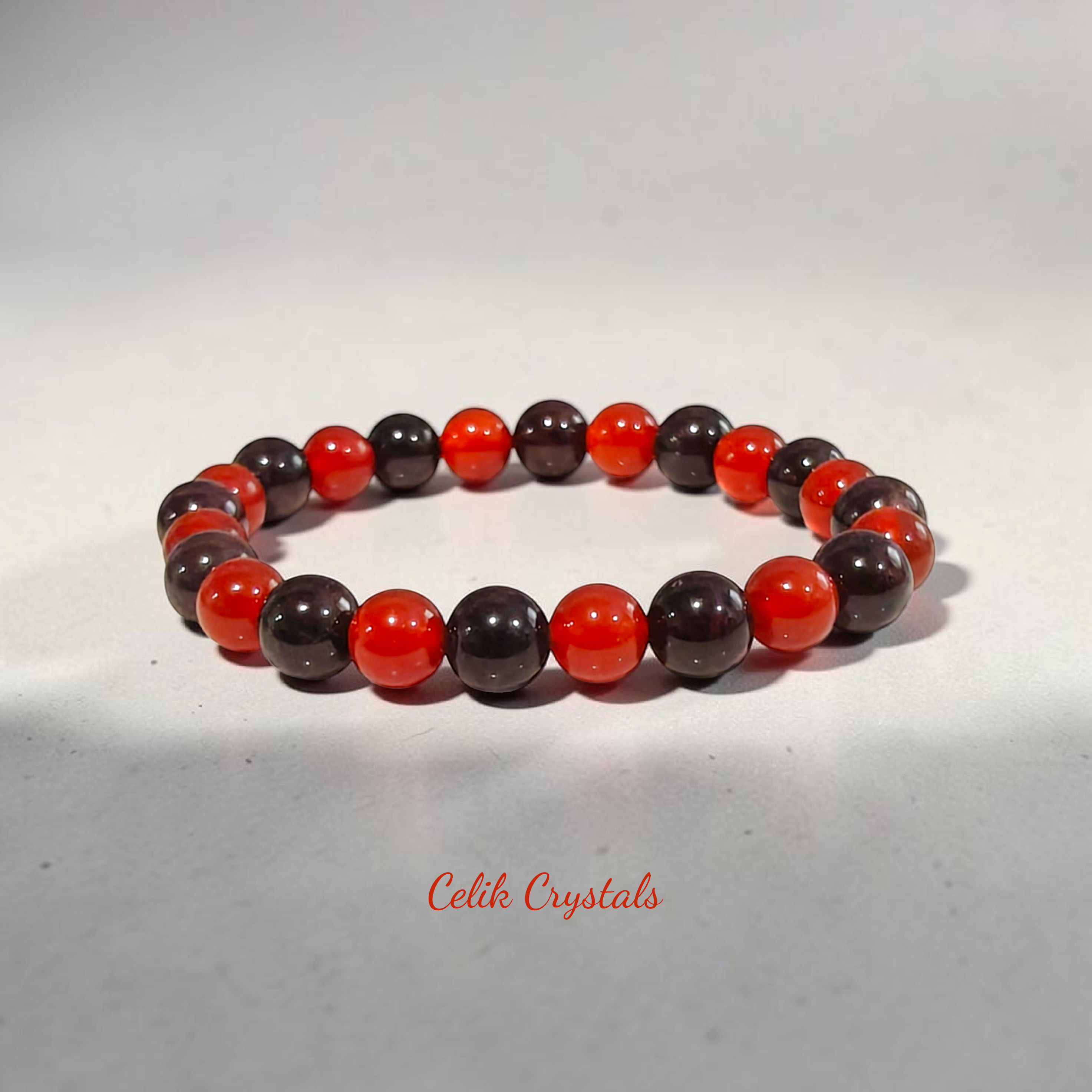 Garnet and Carnelian Bracelet 8mm Unisex