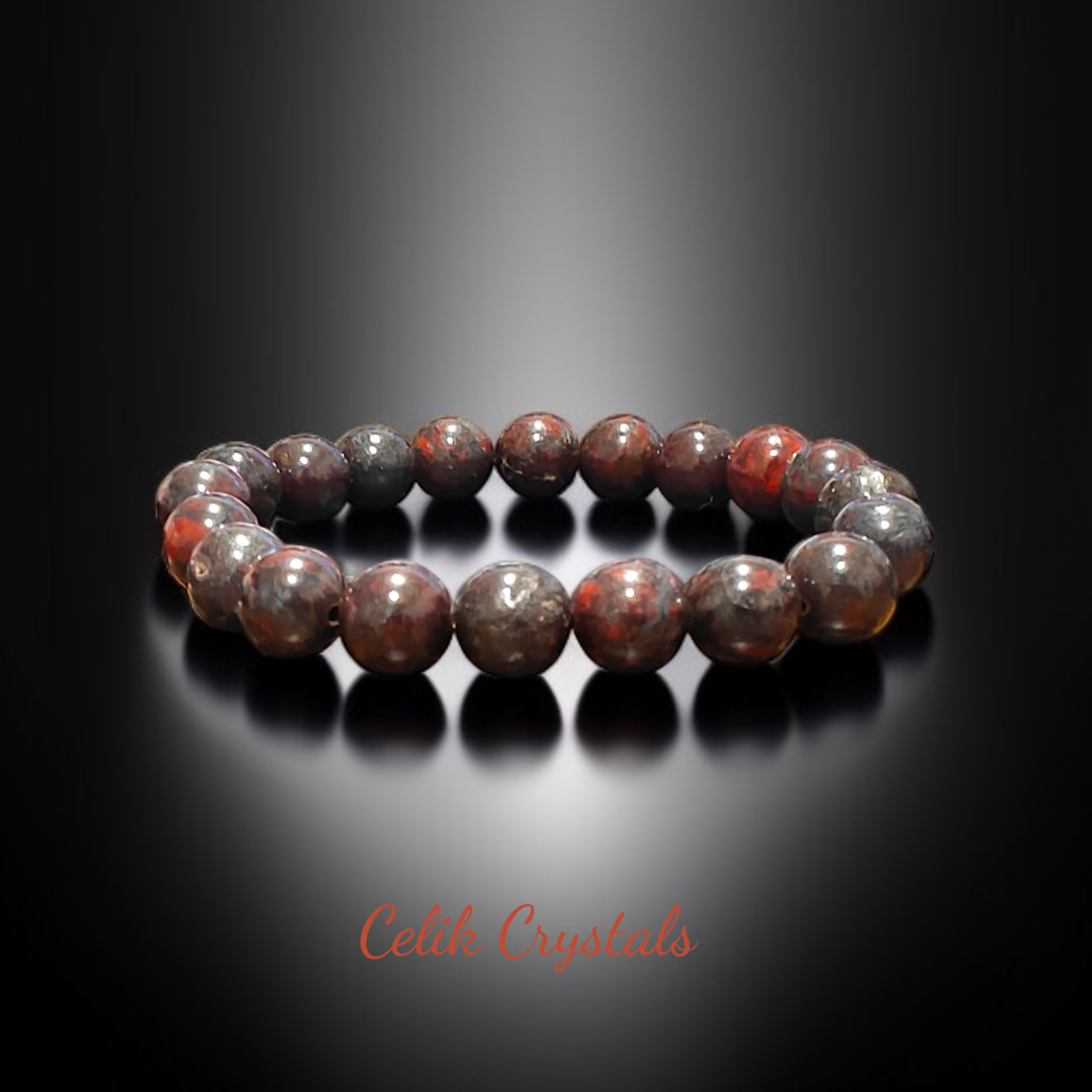 Bloodstone Jasper Bracelet 8mm, 10mm Unisex