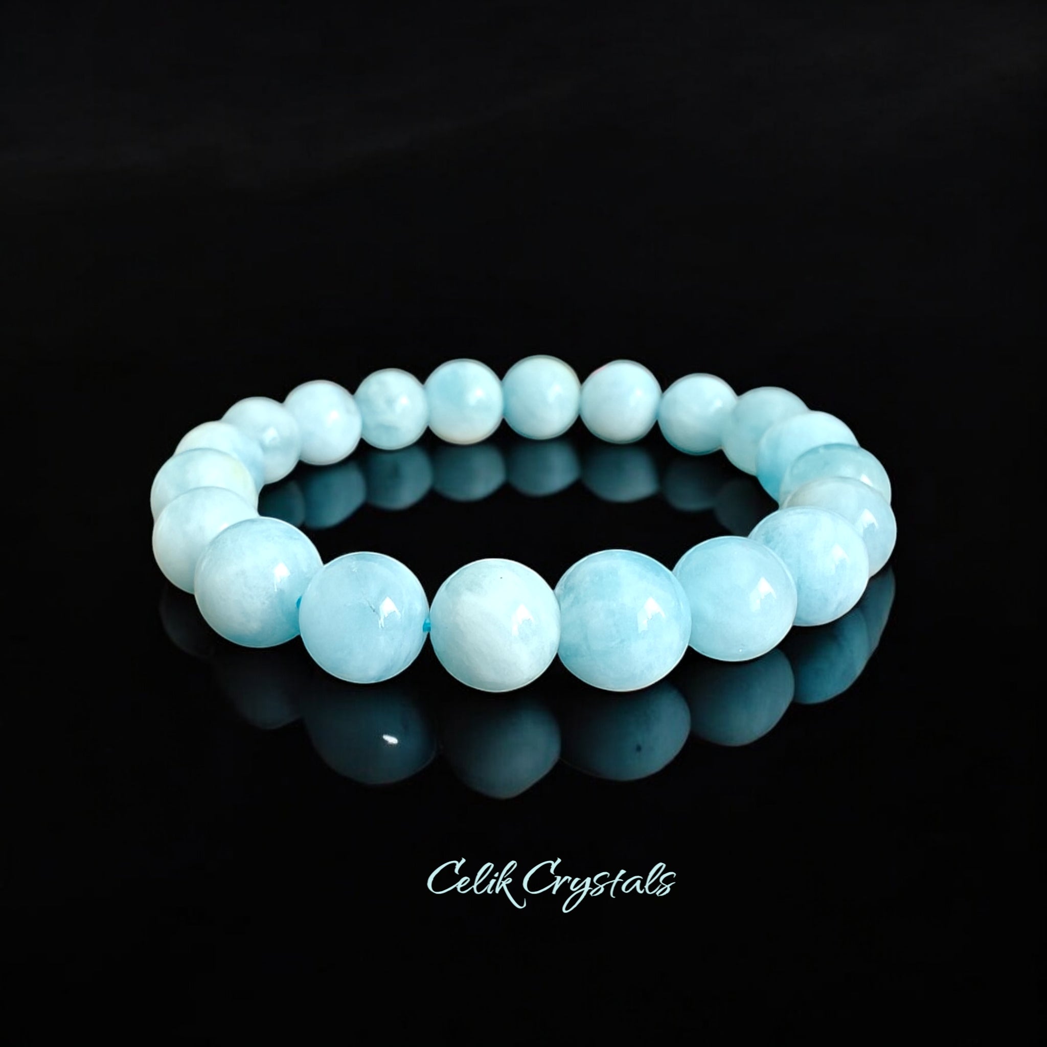 Aquamarine Bracelet 8mm and 10mm Unisex