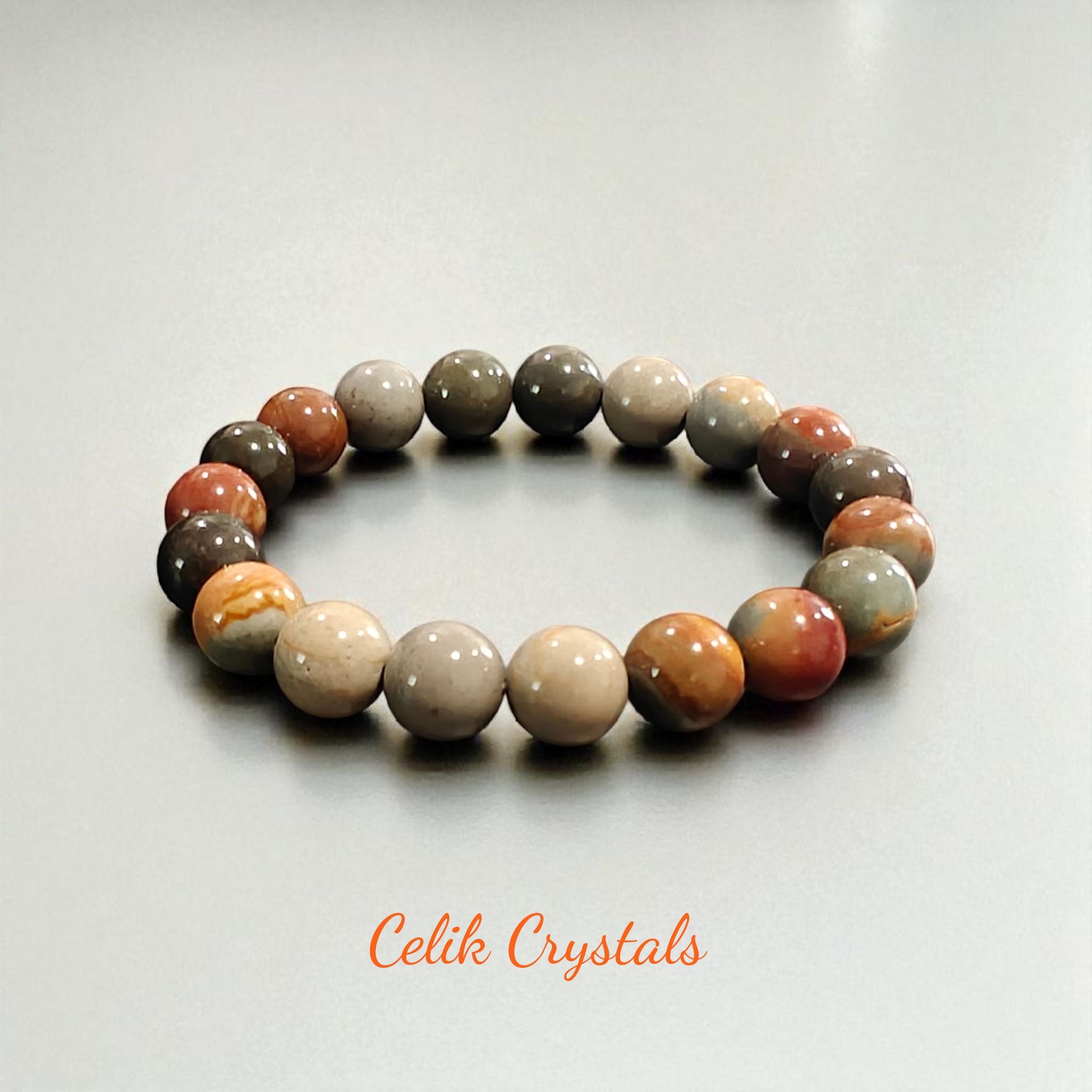 Landscape Jasper Bracelet 10mm Unisex