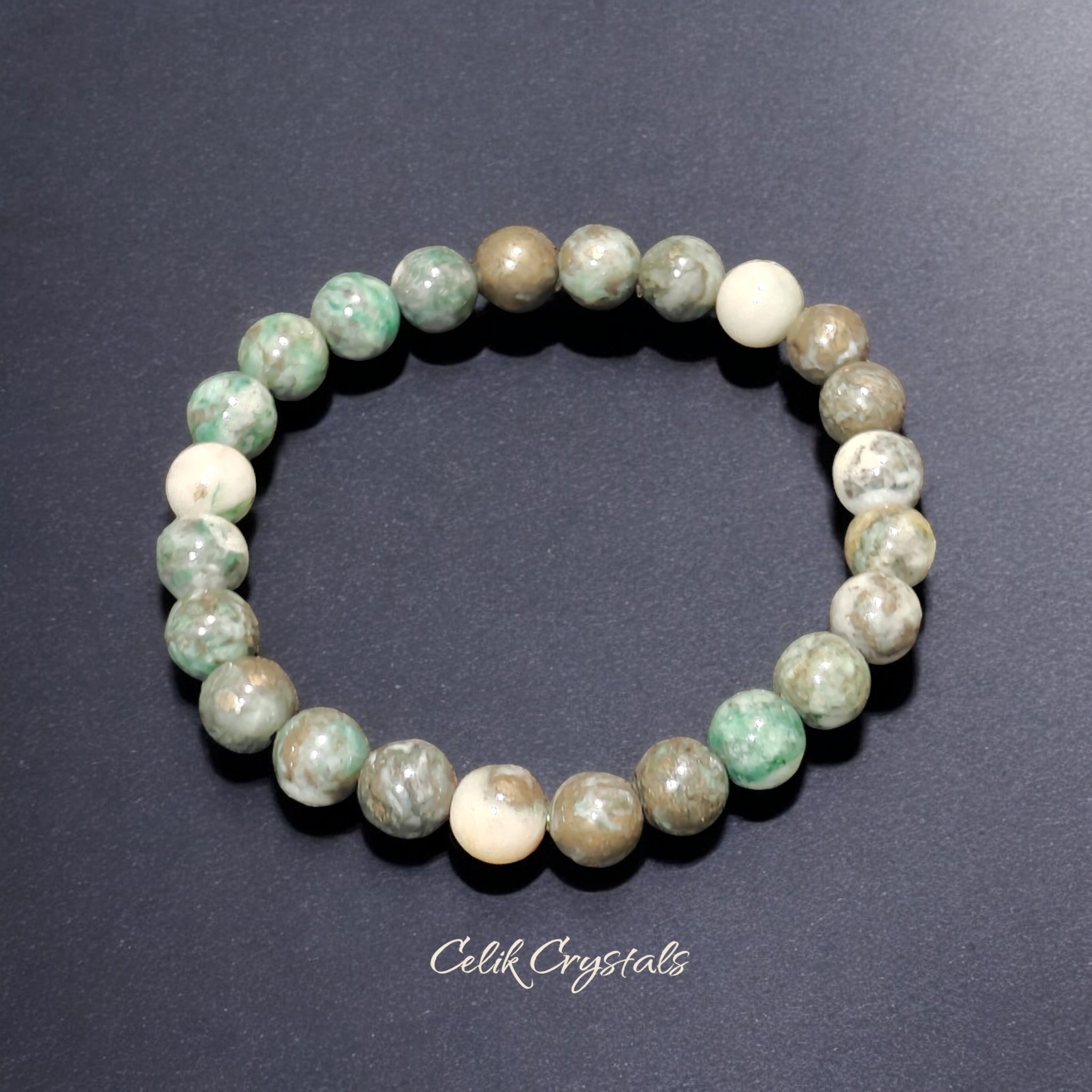 Green Pyrite Bracelet Natural Stones