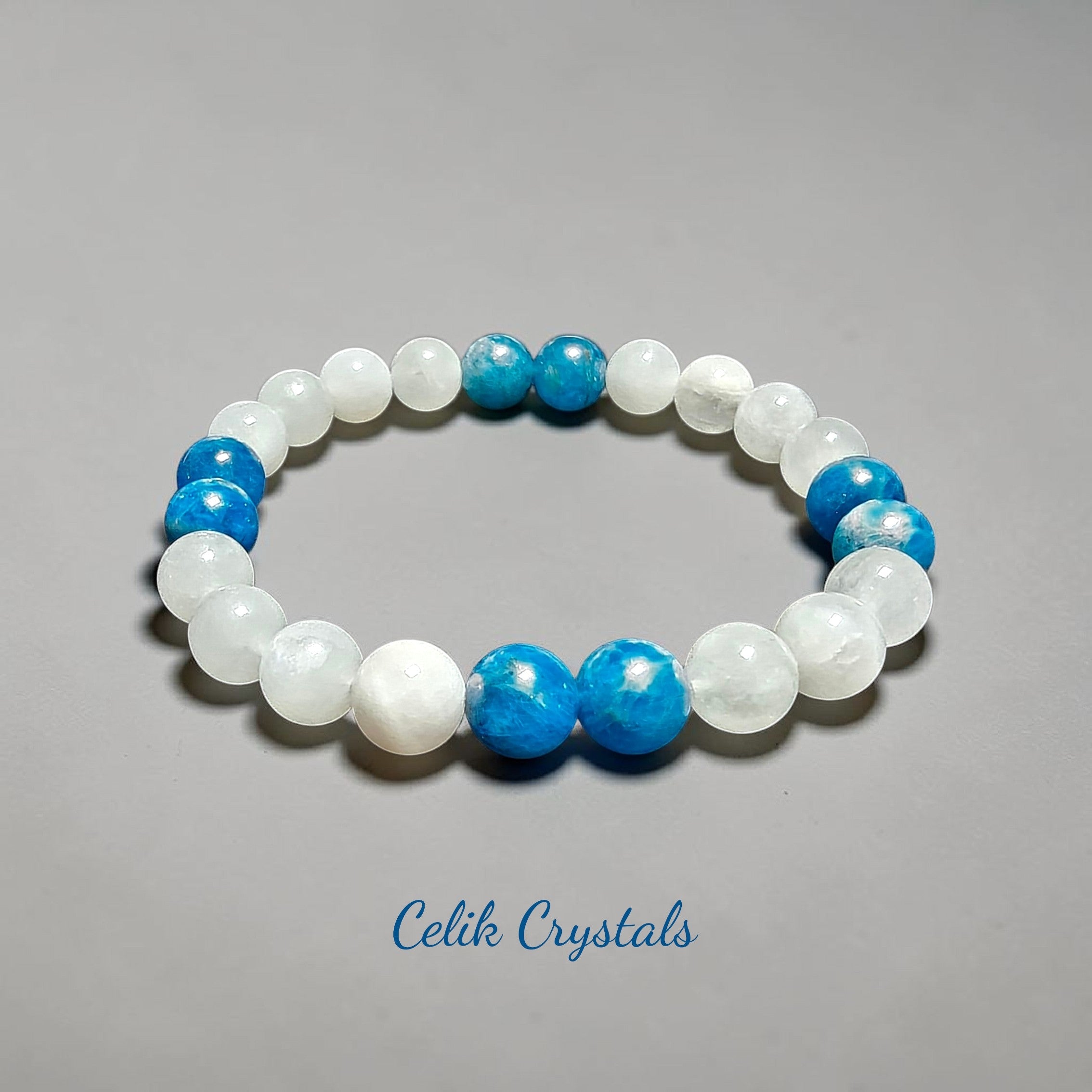 Apatite Moonstone Bracelet 8mm Unisex