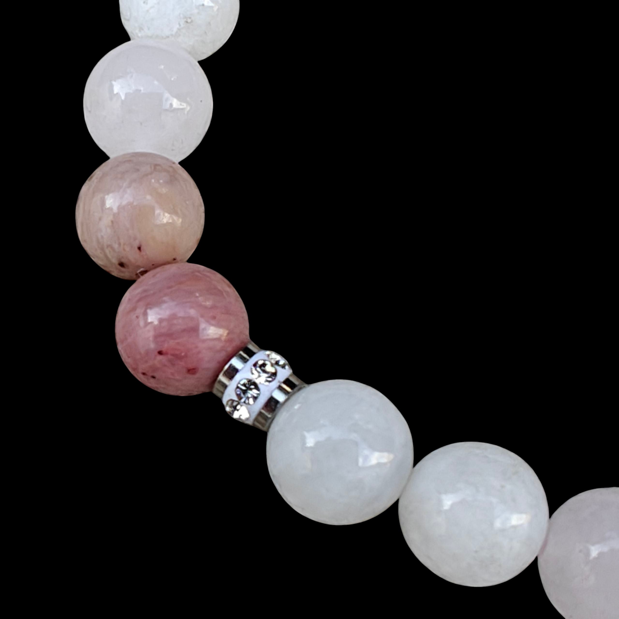 Rose Quartz Bracelet with Rhodonite and Moonstone