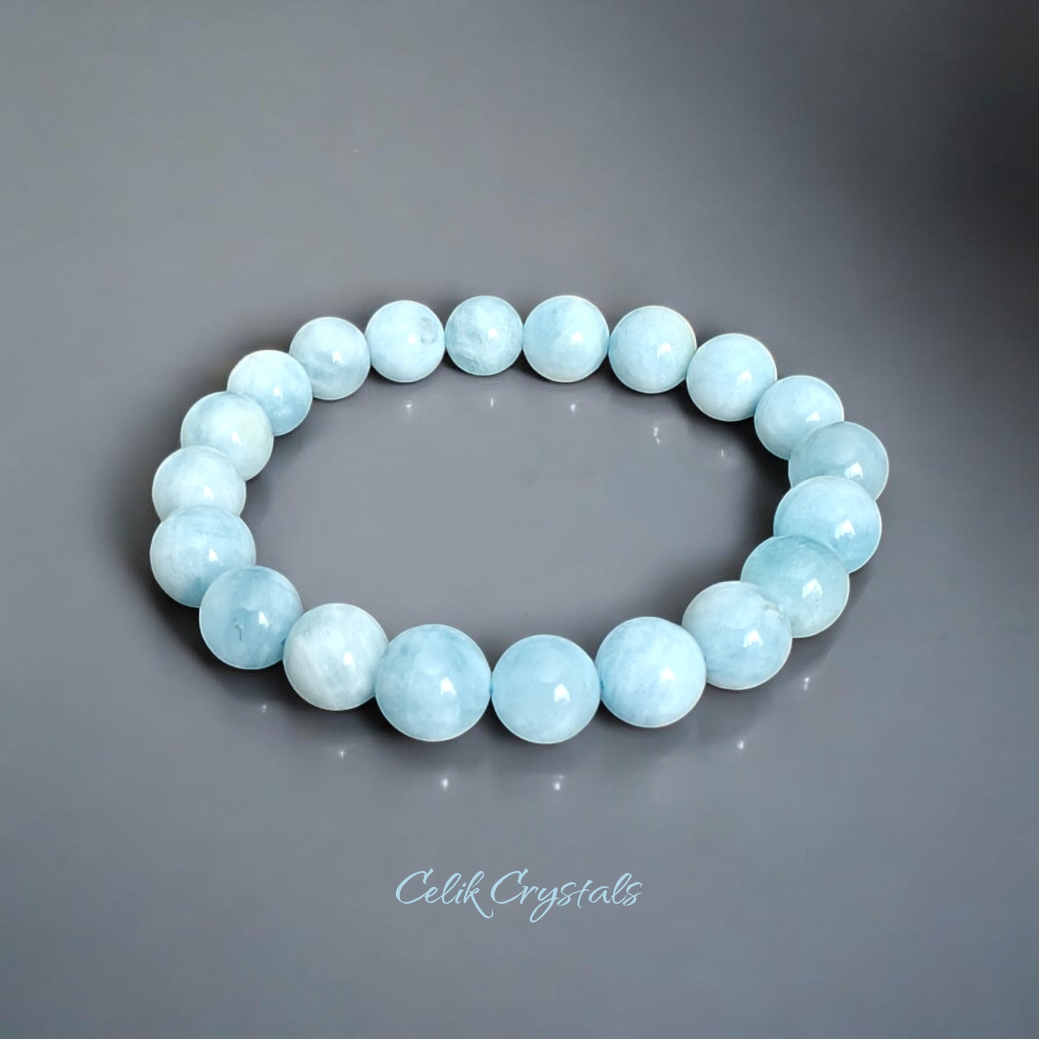 Aquamarine Bracelet 8mm and 10mm Unisex