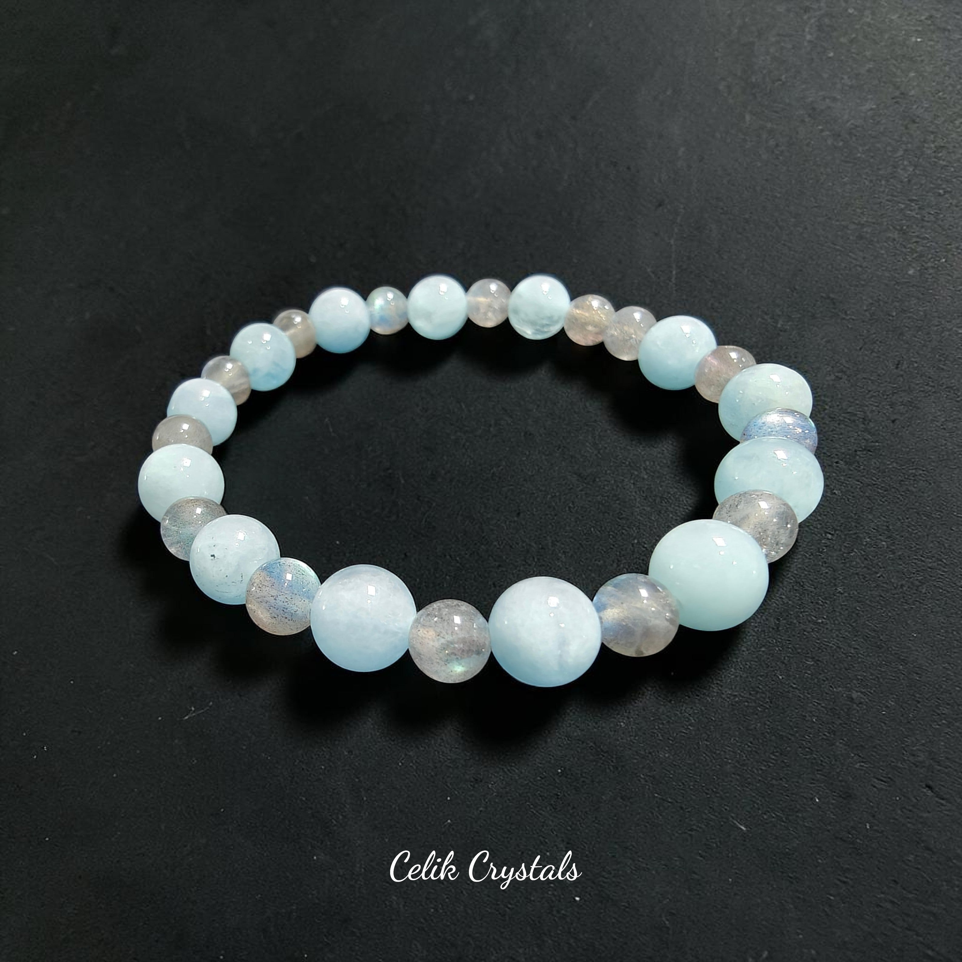 Aquamarine Labradorite Bracelet Unisex