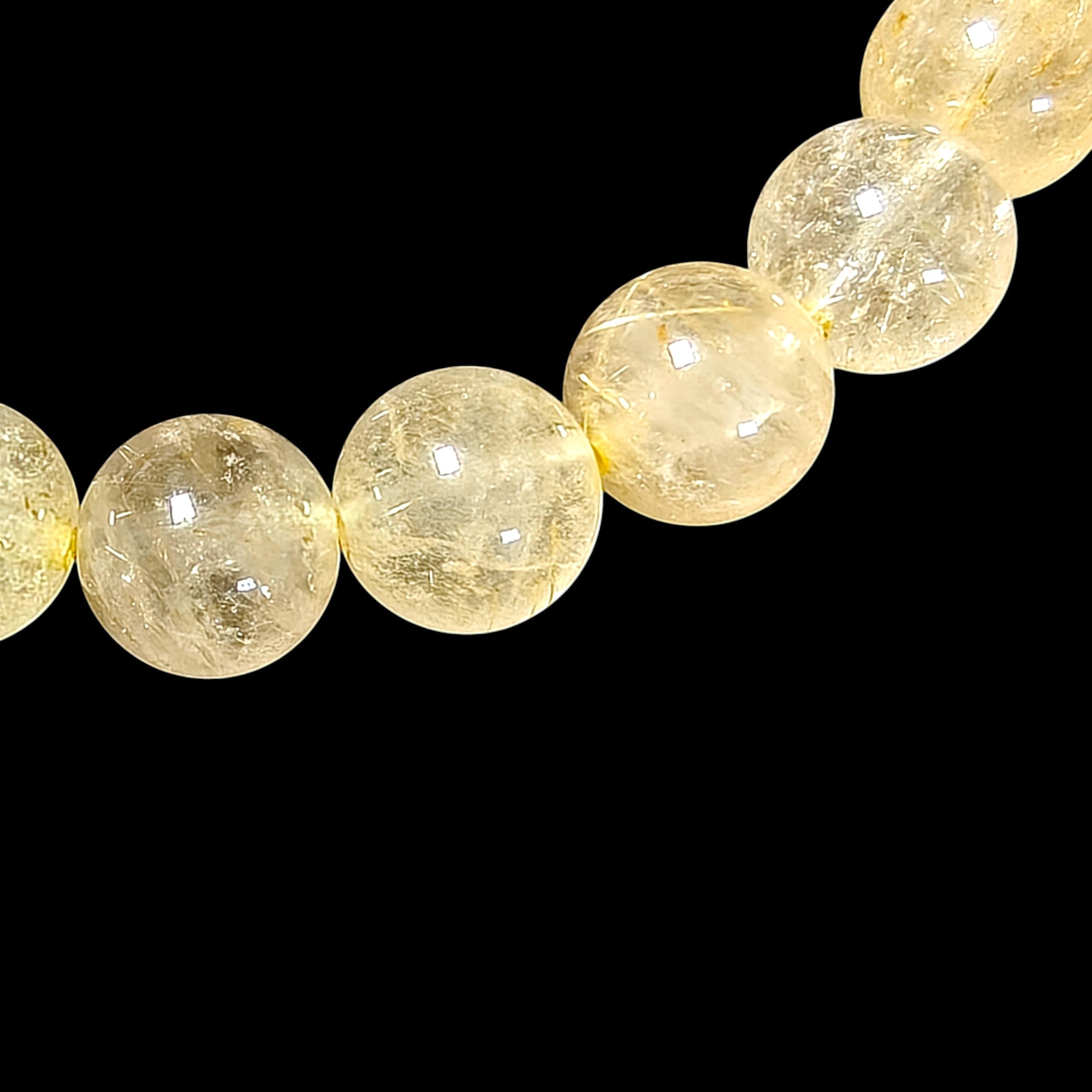 Gold Rutilated Quartz Bracelet 8mm Unisex