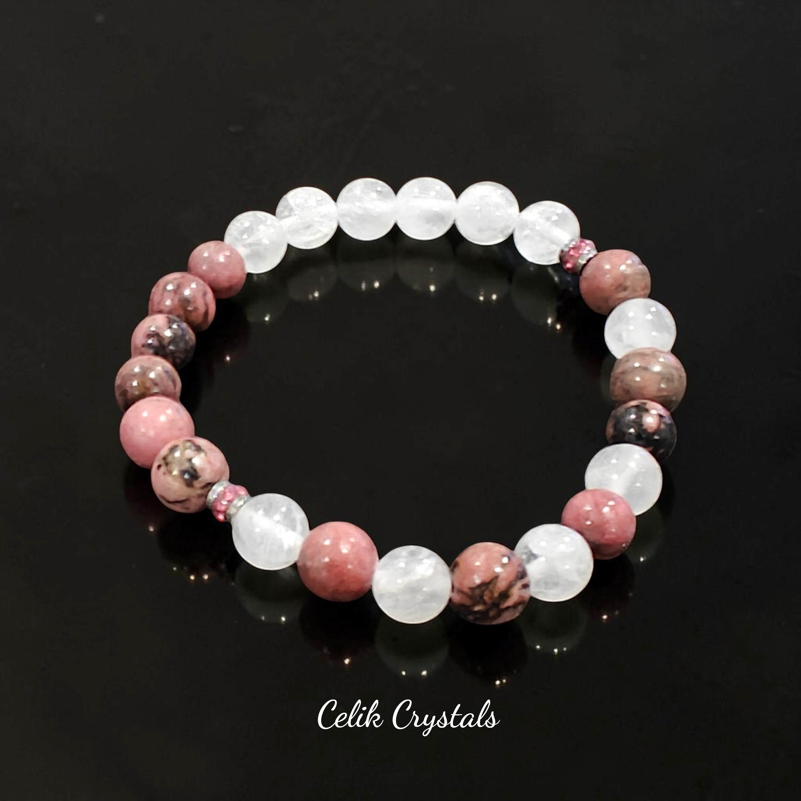 Rhodonite Rose Quartz Bracelet 8mm