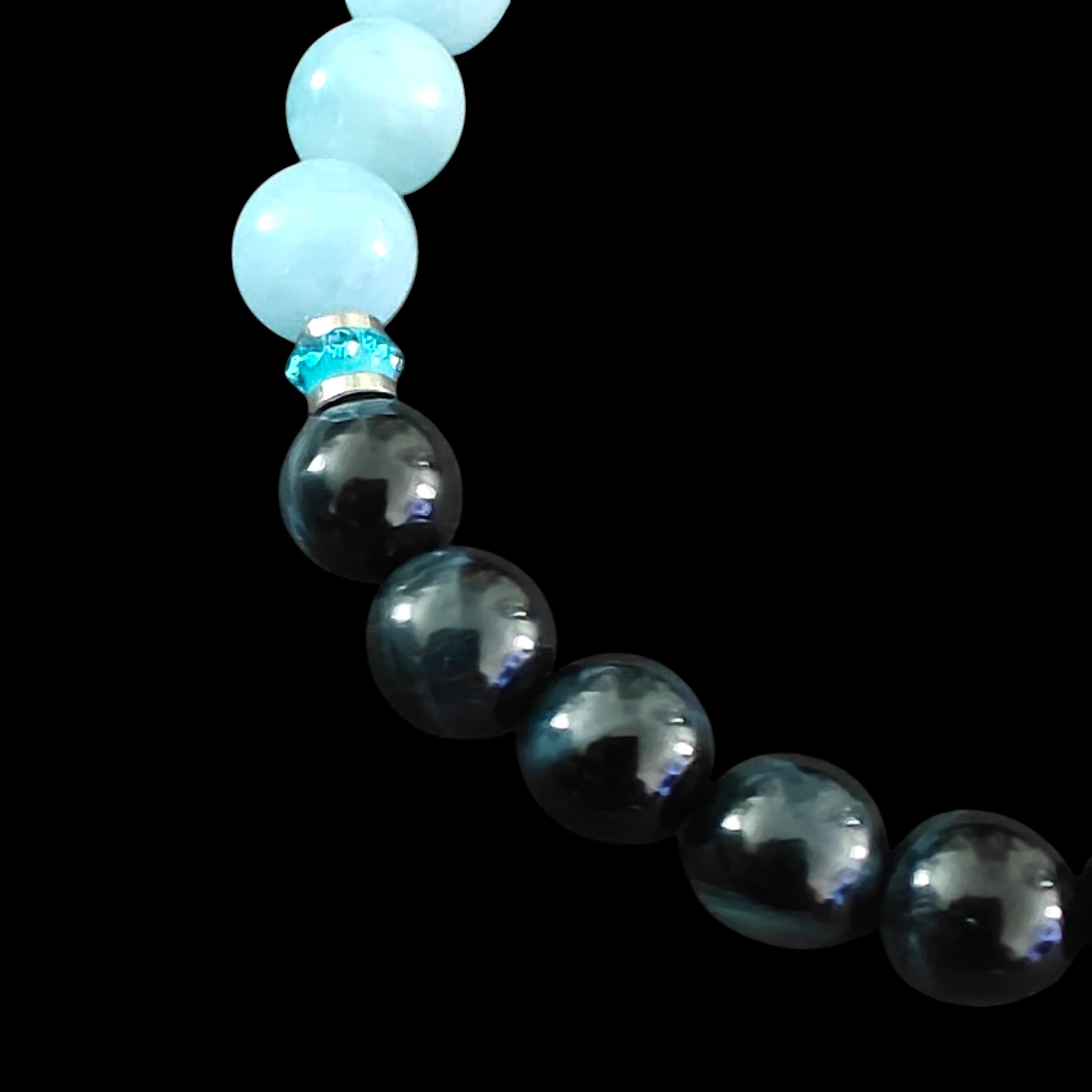 Aquamarine Blue Tiger Eye Bracelet Unisex 8mm