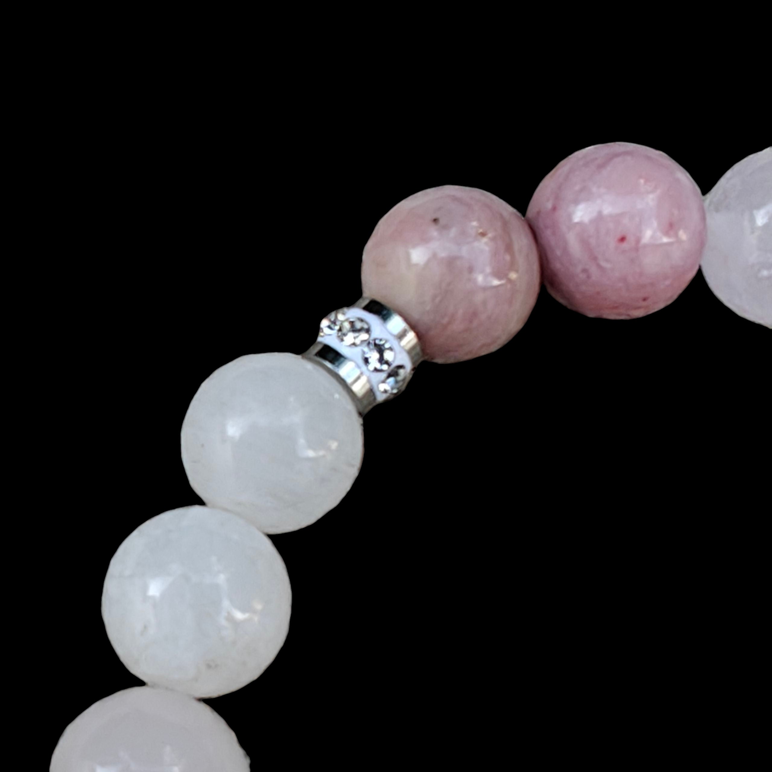 Rose Quartz Bracelet with Rhodonite and Moonstone