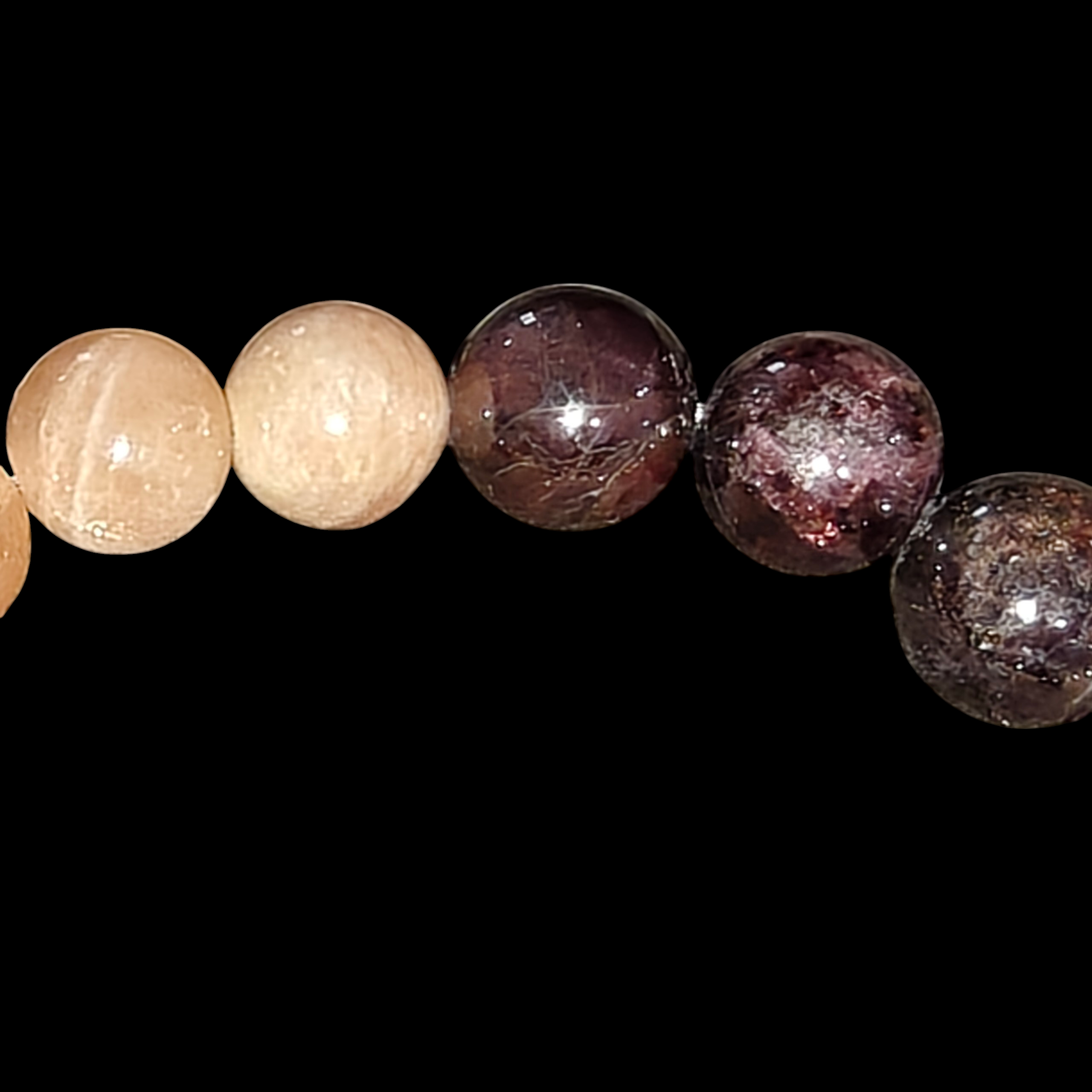 Garnet Peach Moonstone Bracelet 8mm Unisex
