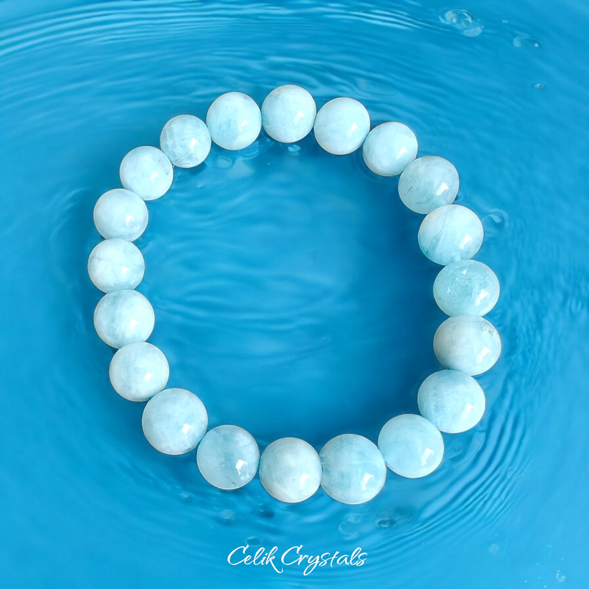 Aquamarine Bracelet 8mm and 10mm Unisex