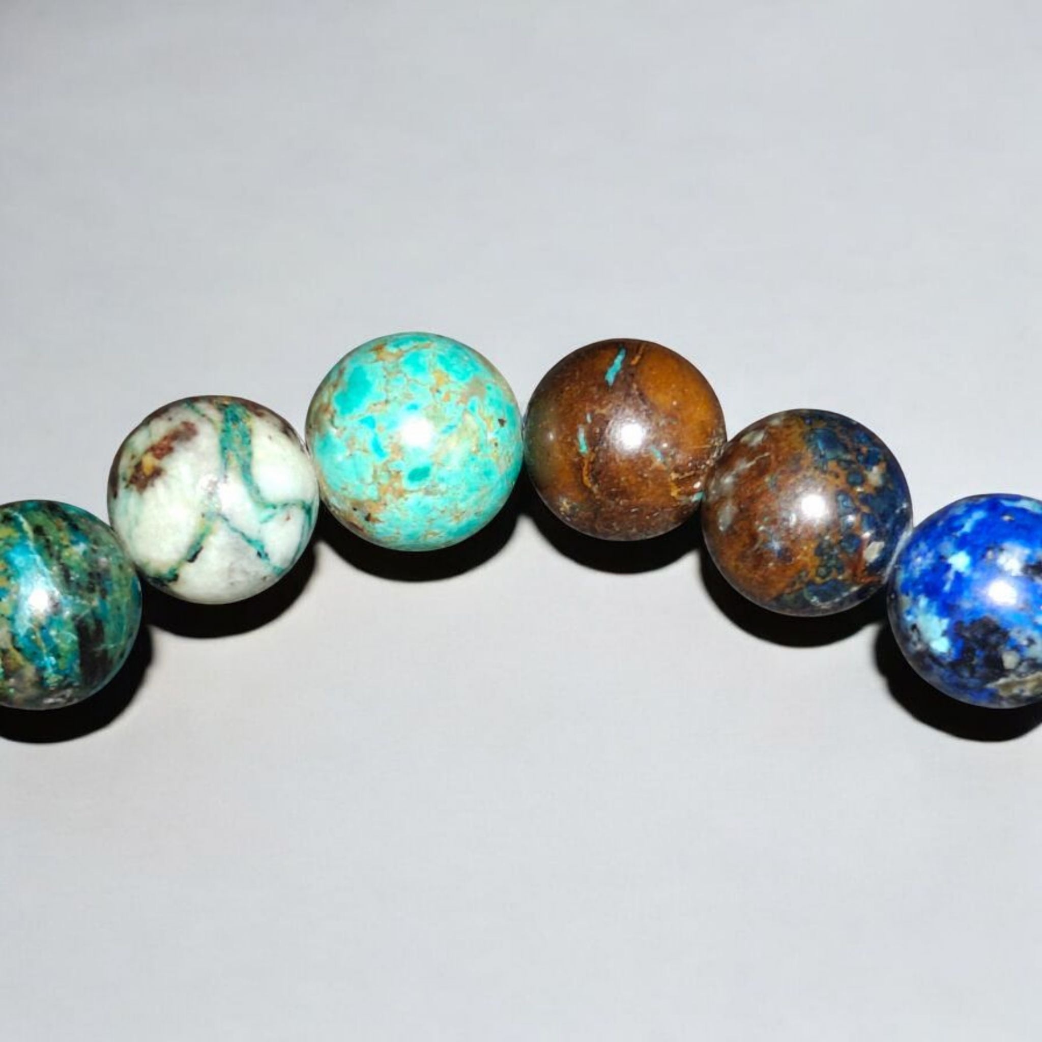 Genuine Azurite Bracelet 7-8mm Crystal Beads Authentic Stones