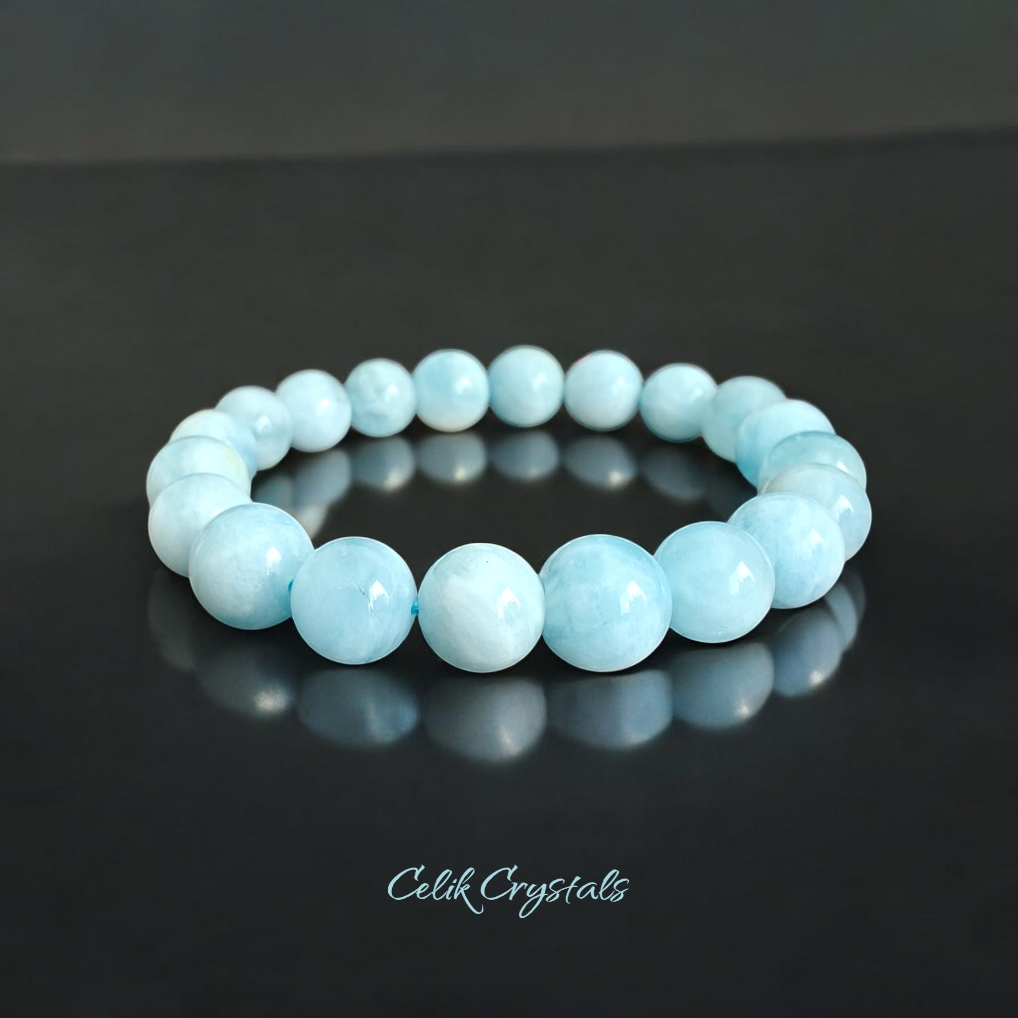 Aquamarine Bracelet 8mm and 10mm Unisex