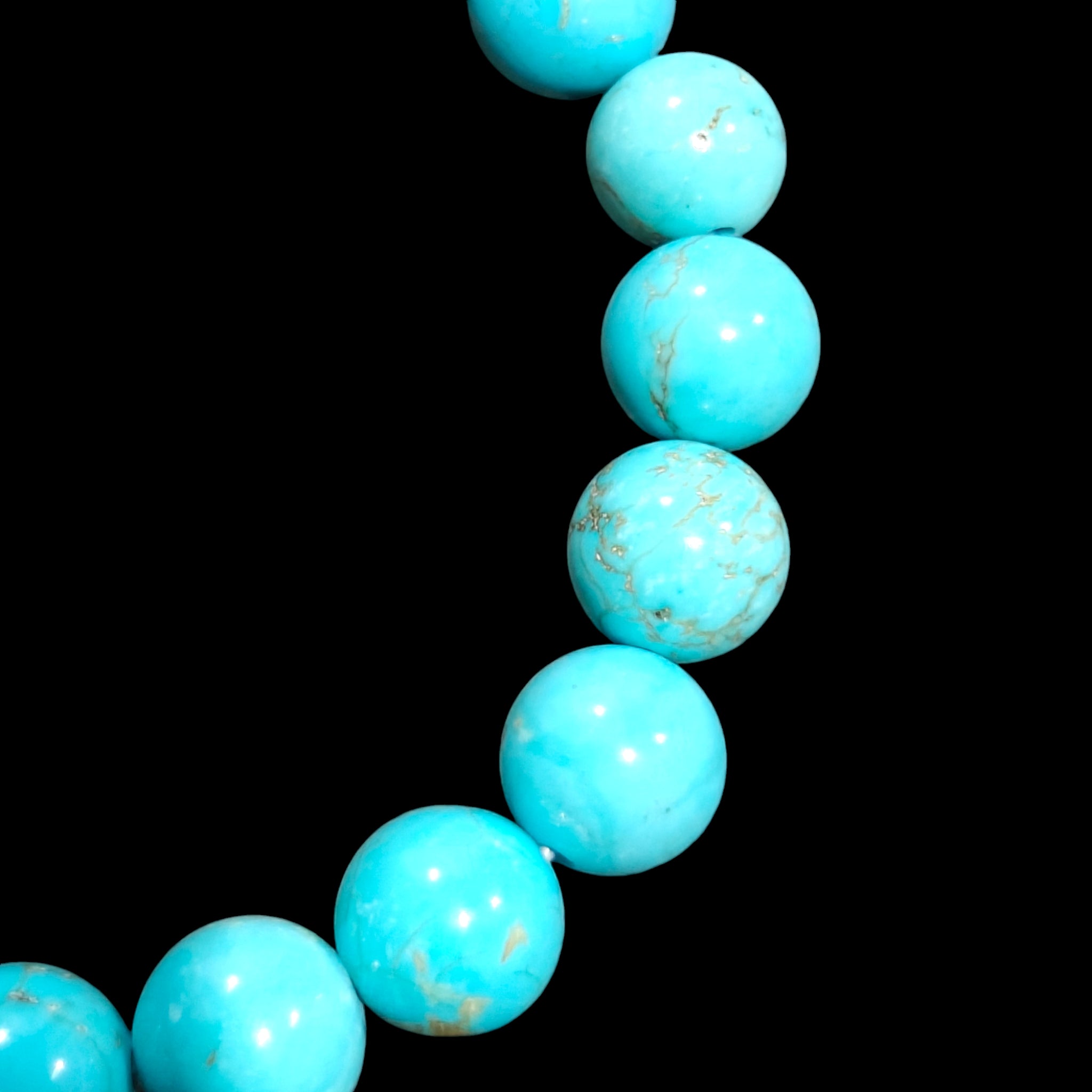 Turquoise Bracelet 8mm Natural Stones Stretches Unisex Healing Bracelet