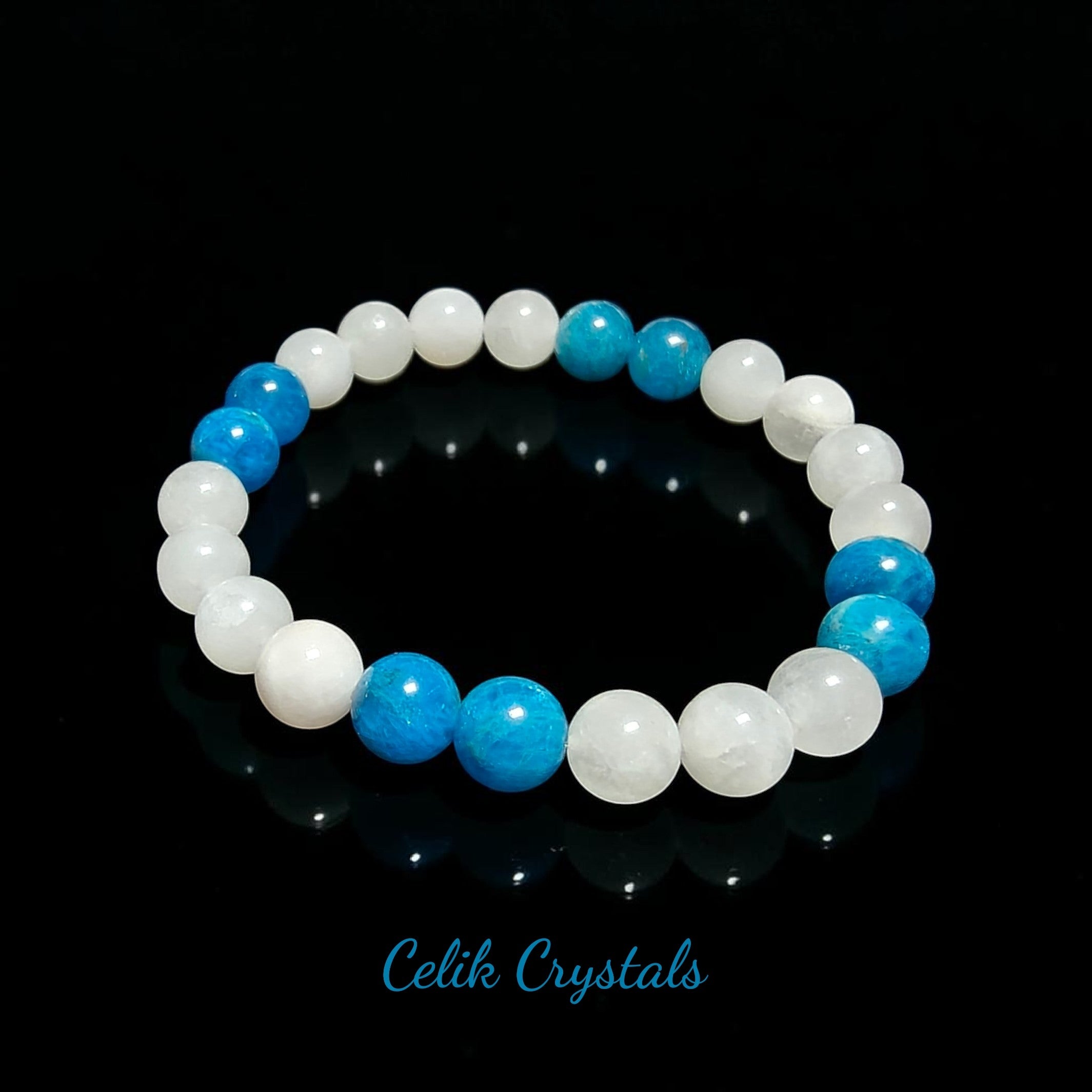 Apatite Moonstone Bracelet 8mm Unisex