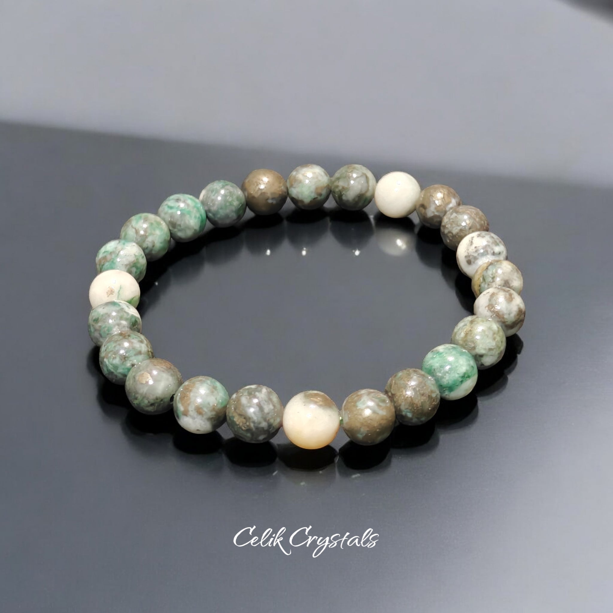 Green Pyrite Bracelet Natural Stones