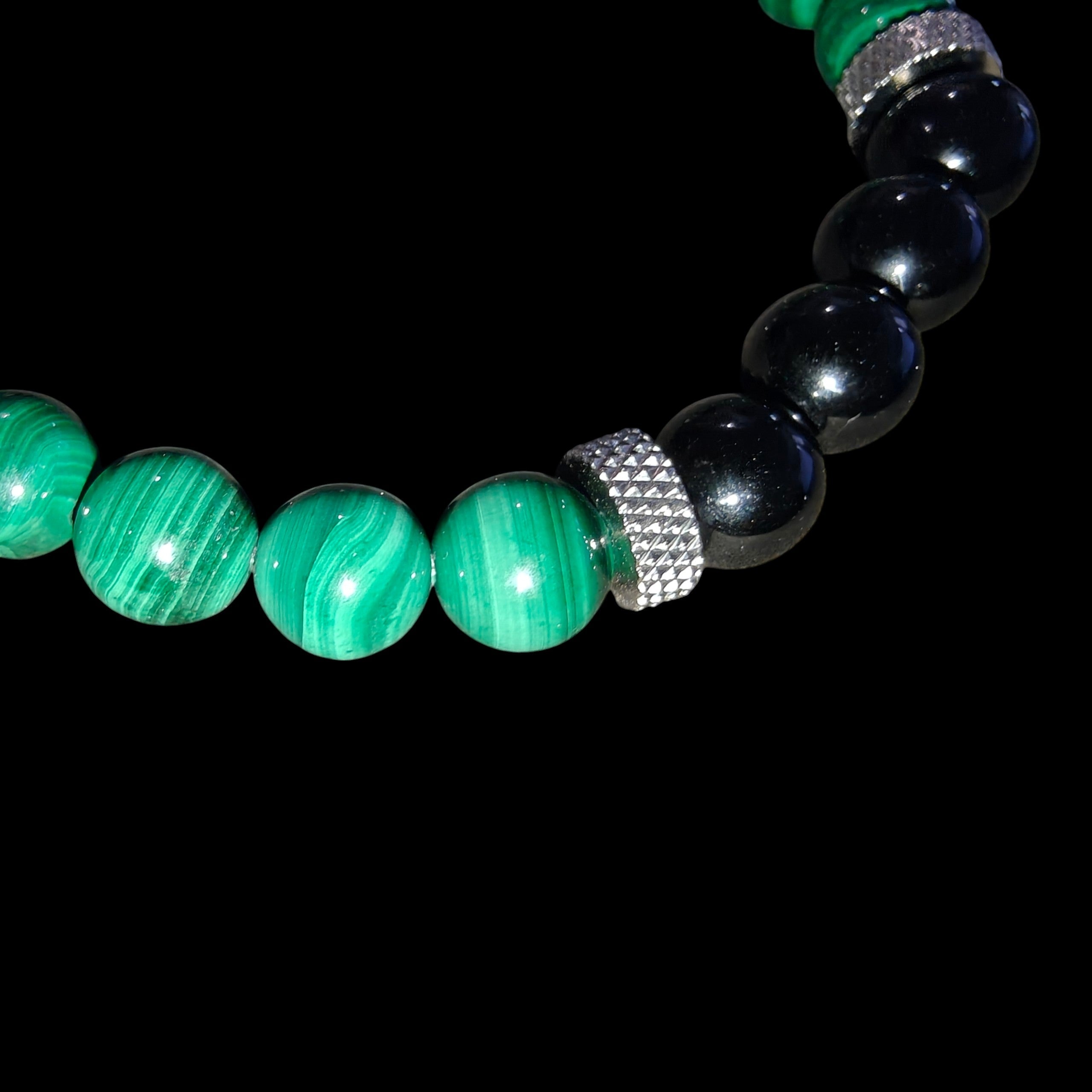 Malachite Black Tourmaline Bracelet 8mm