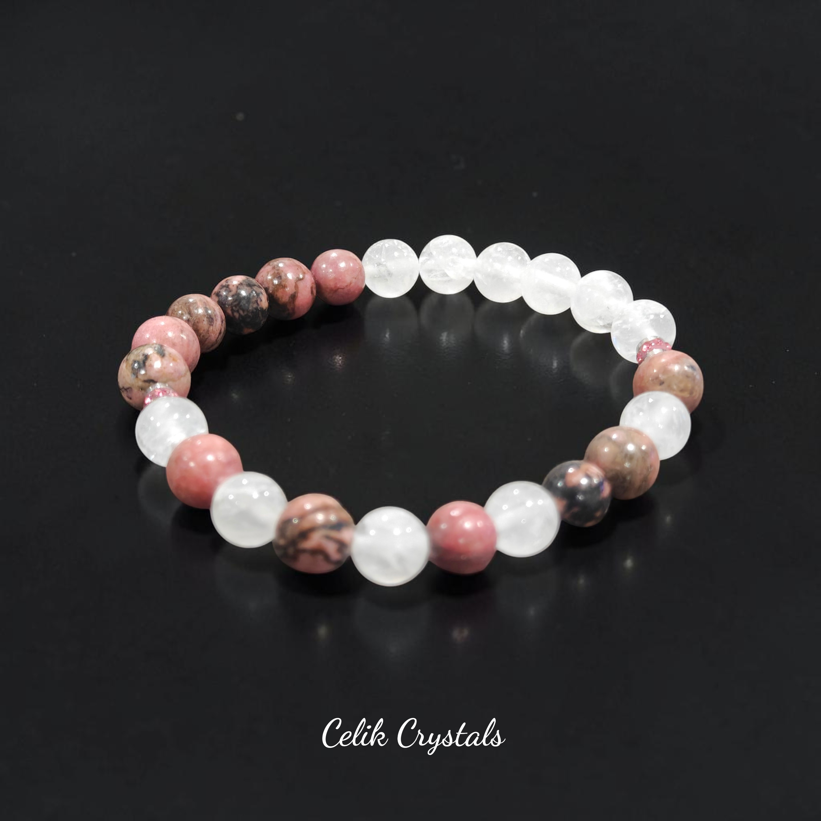 Rhodonite Rose Quartz Bracelet 8mm