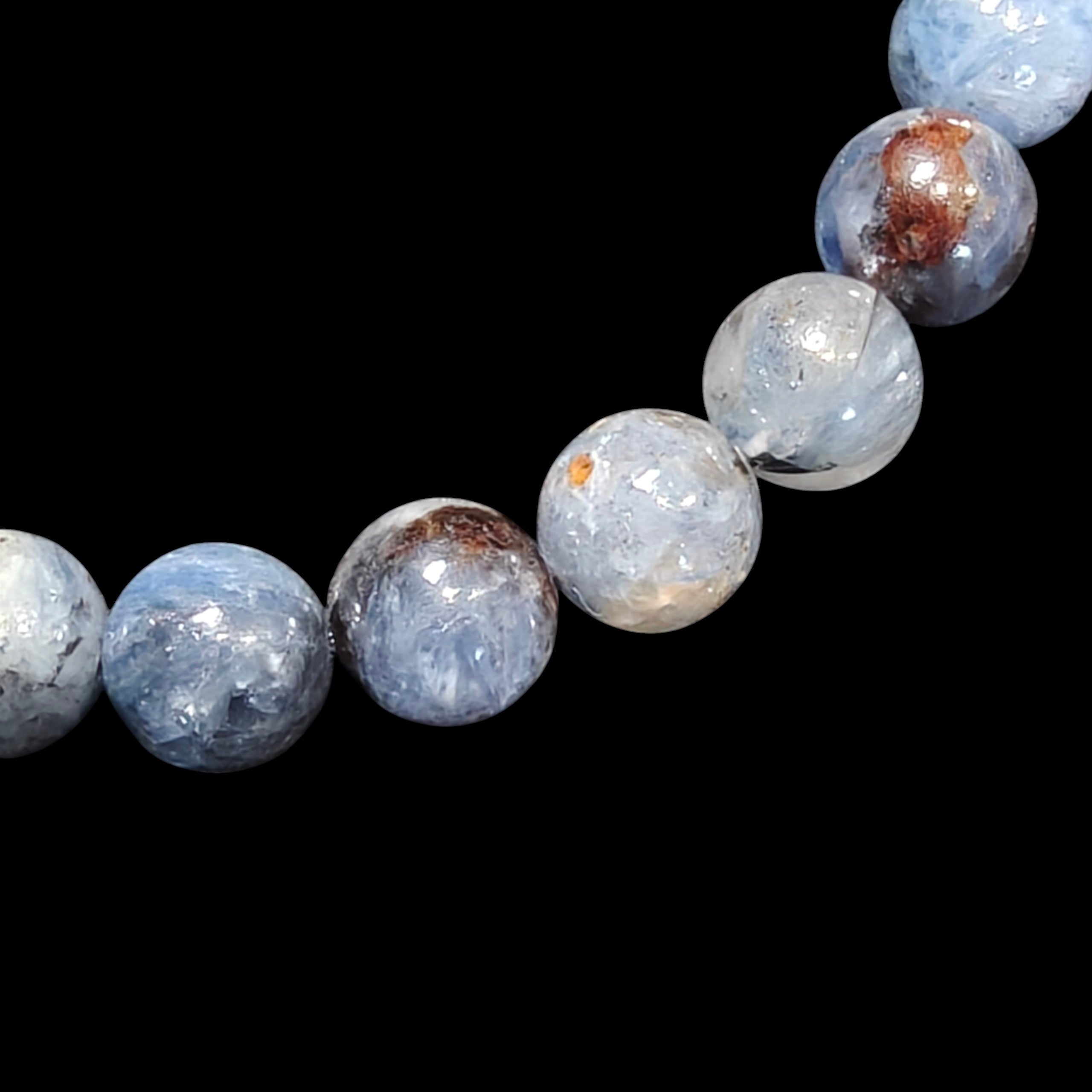 Blue Kyanite Bracelet Authentic 8mm Crystal Beads Unisex