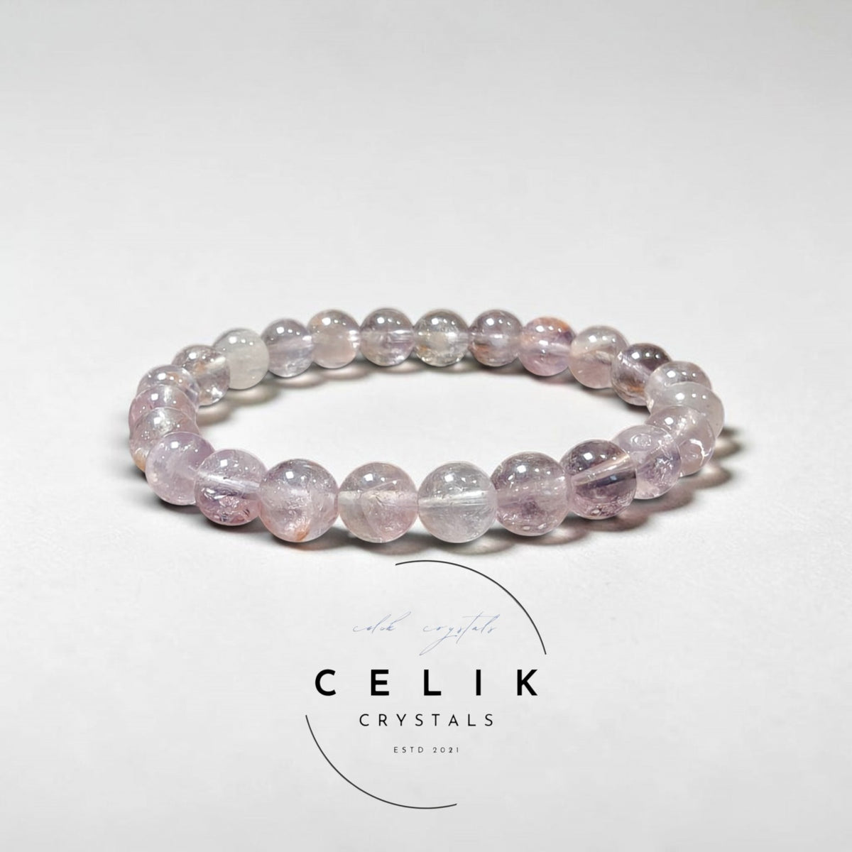 Rabbit Hair Amethyst Bracelet 8mm Unisex