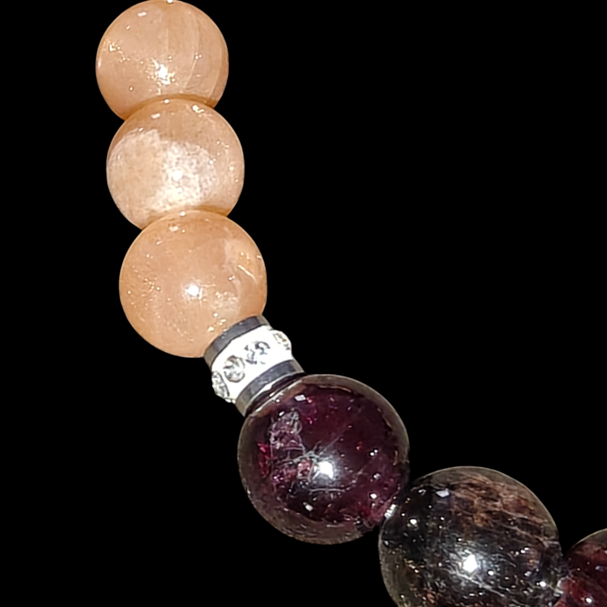 Garnet Peach Moonstone Bracelet 8mm Unisex