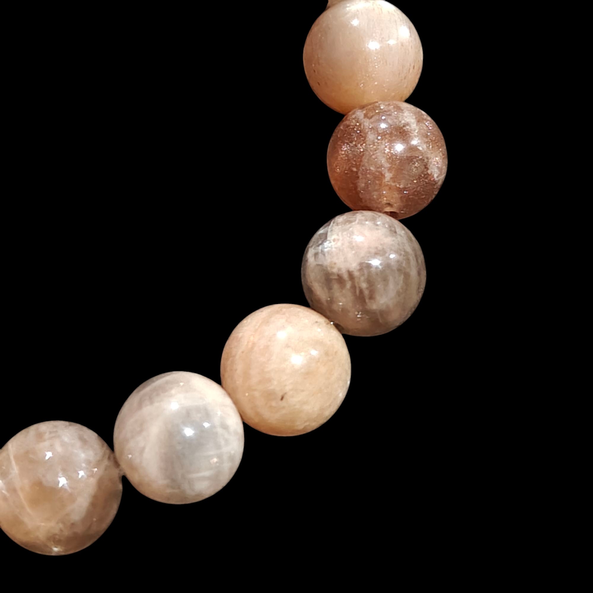 Black Skeletal Moonstone Bracelet with 8mm beads and Natural Stones Stretches Unisex Healing Crystal Bracelet