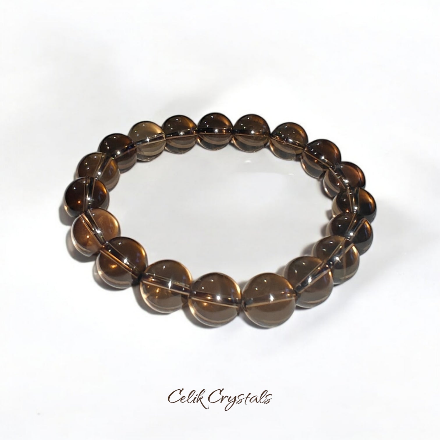 Smoky Quartz Bracelet Natural Stones Stretch Crystal Bracelet Unisex
