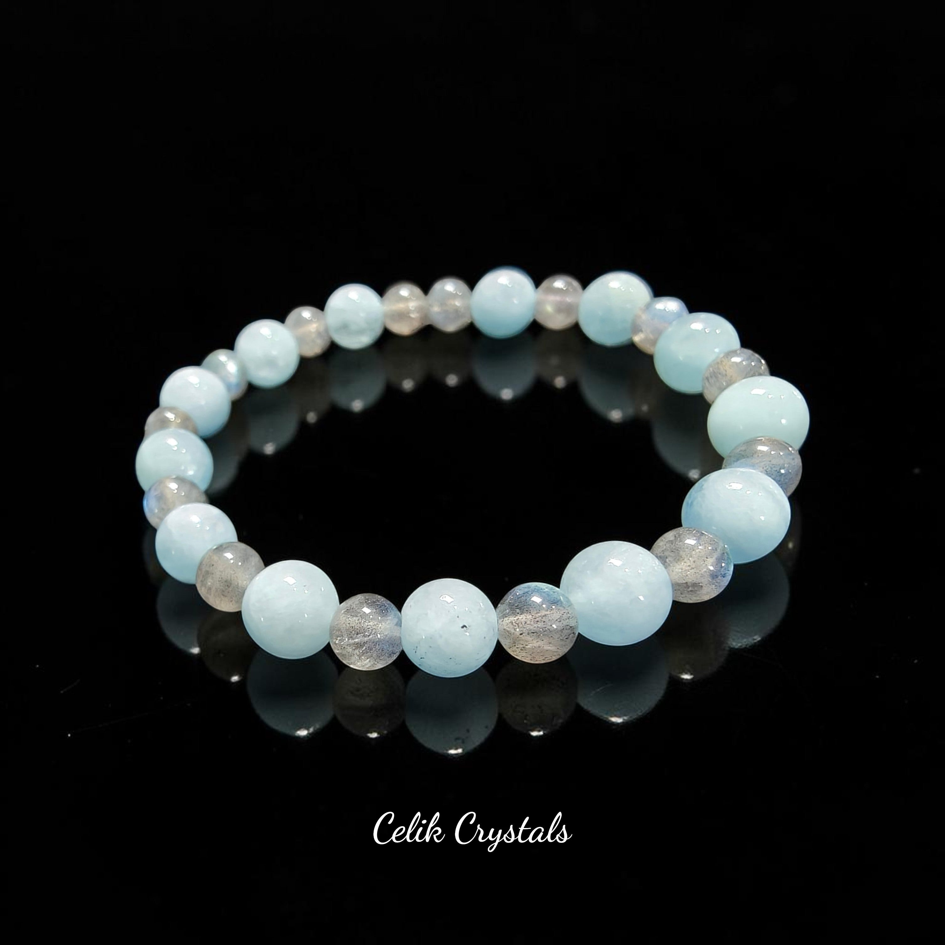 Aquamarine Labradorite Bracelet Unisex