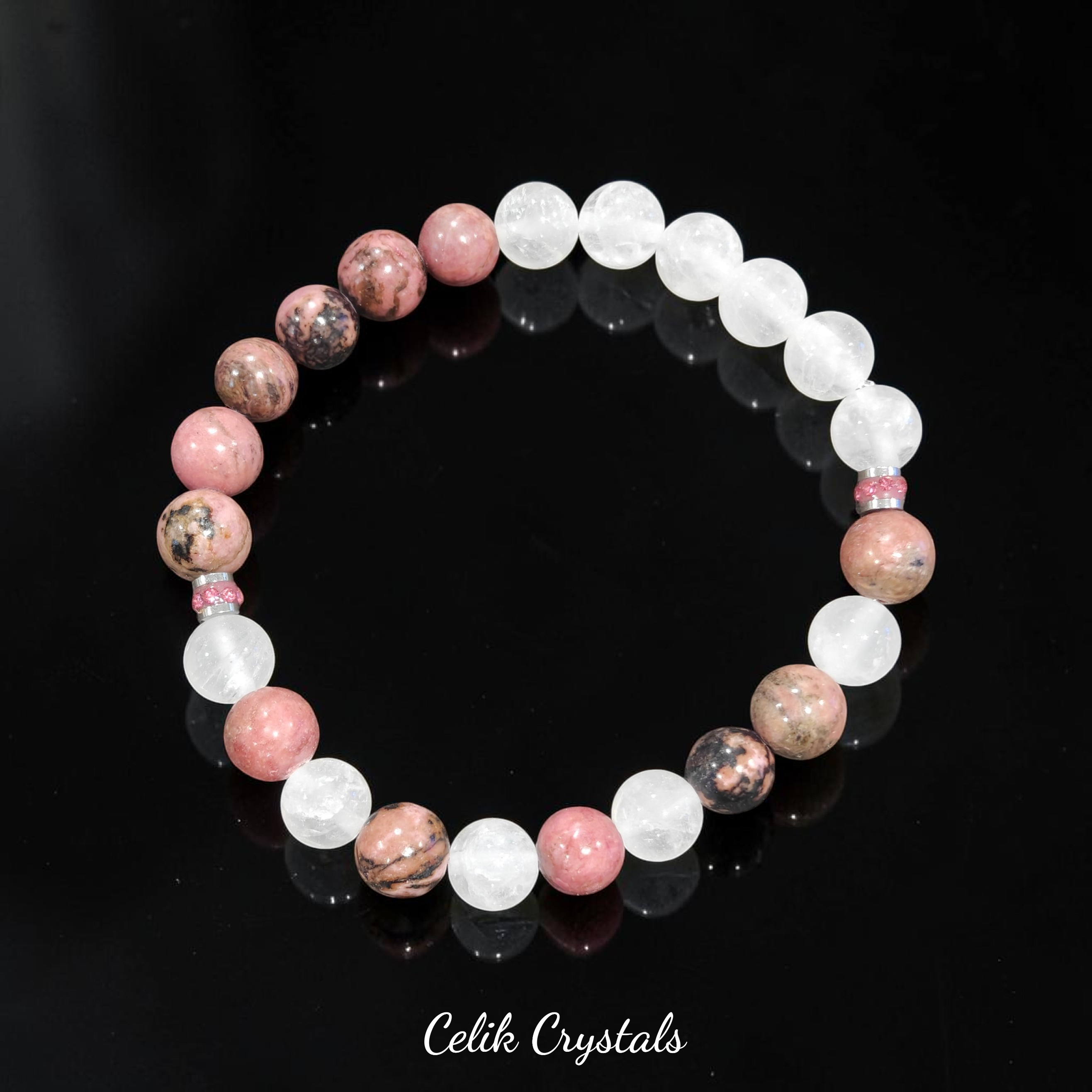Rhodonite Rose Quartz Bracelet 8mm