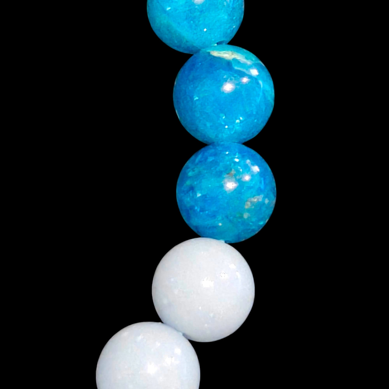 Angelite Apatite and Blue Aventurine Bracelet Natural Stones 8mm Stretches Unisex Healing Bracelet