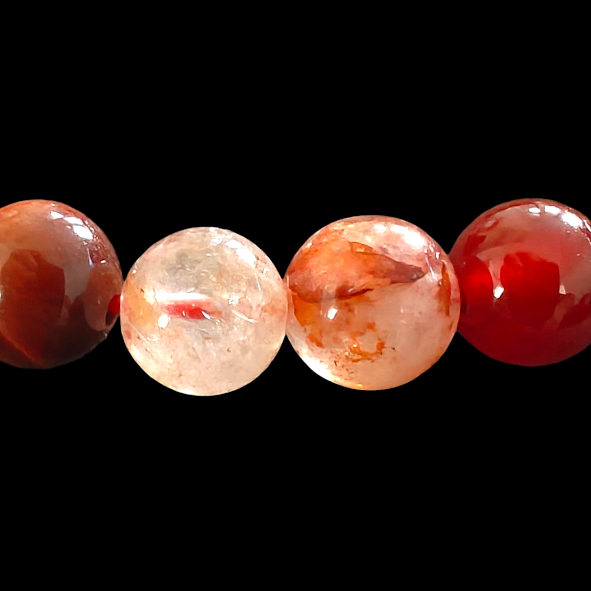 Red Crystal Bracelet with Red Tiger Eye, Carnelian, Mahogany Obsidian, Red Jasper and Fire Quartz