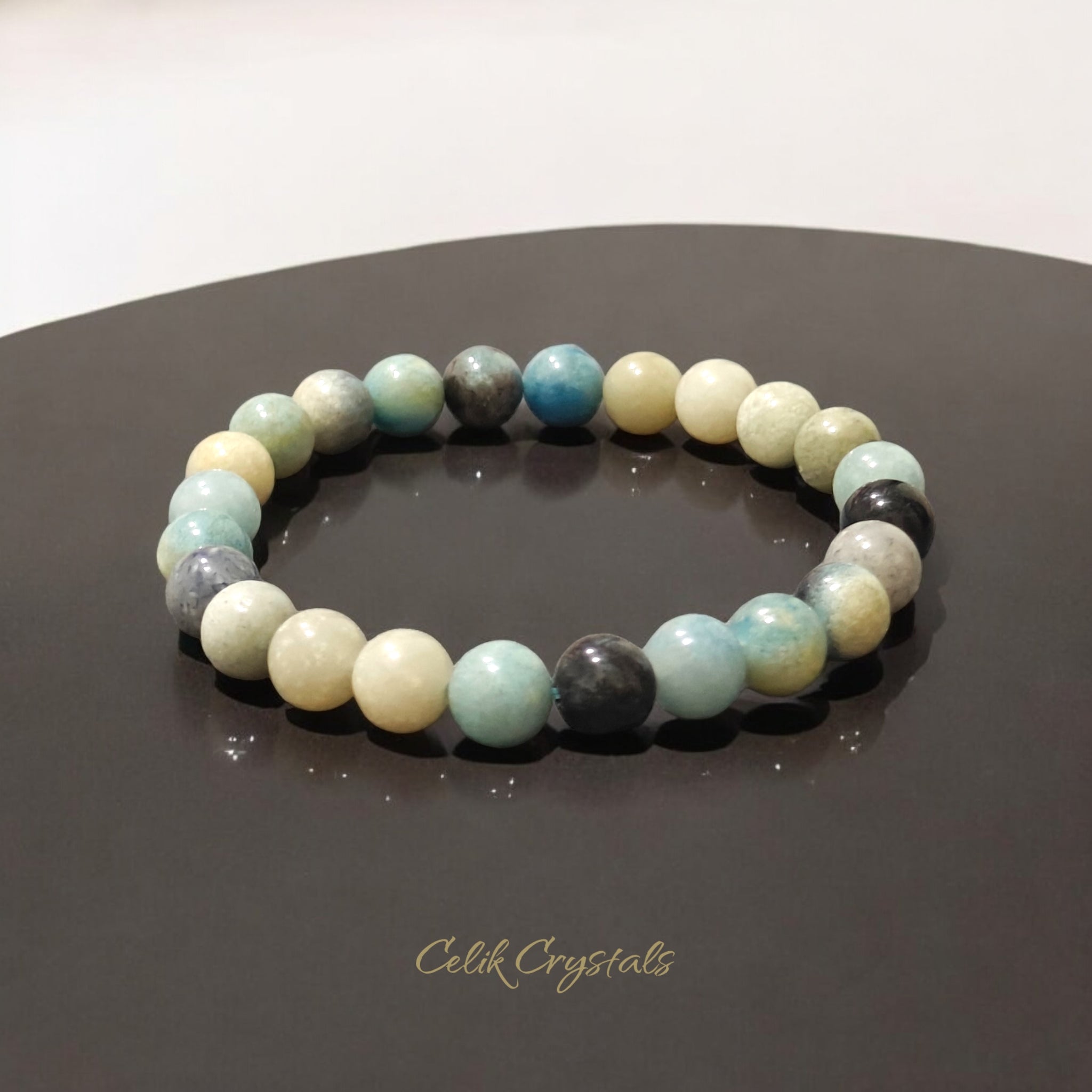 Trolleite Bracelet Natural Stones 8mm Stretches Unisex Healing Bracelet