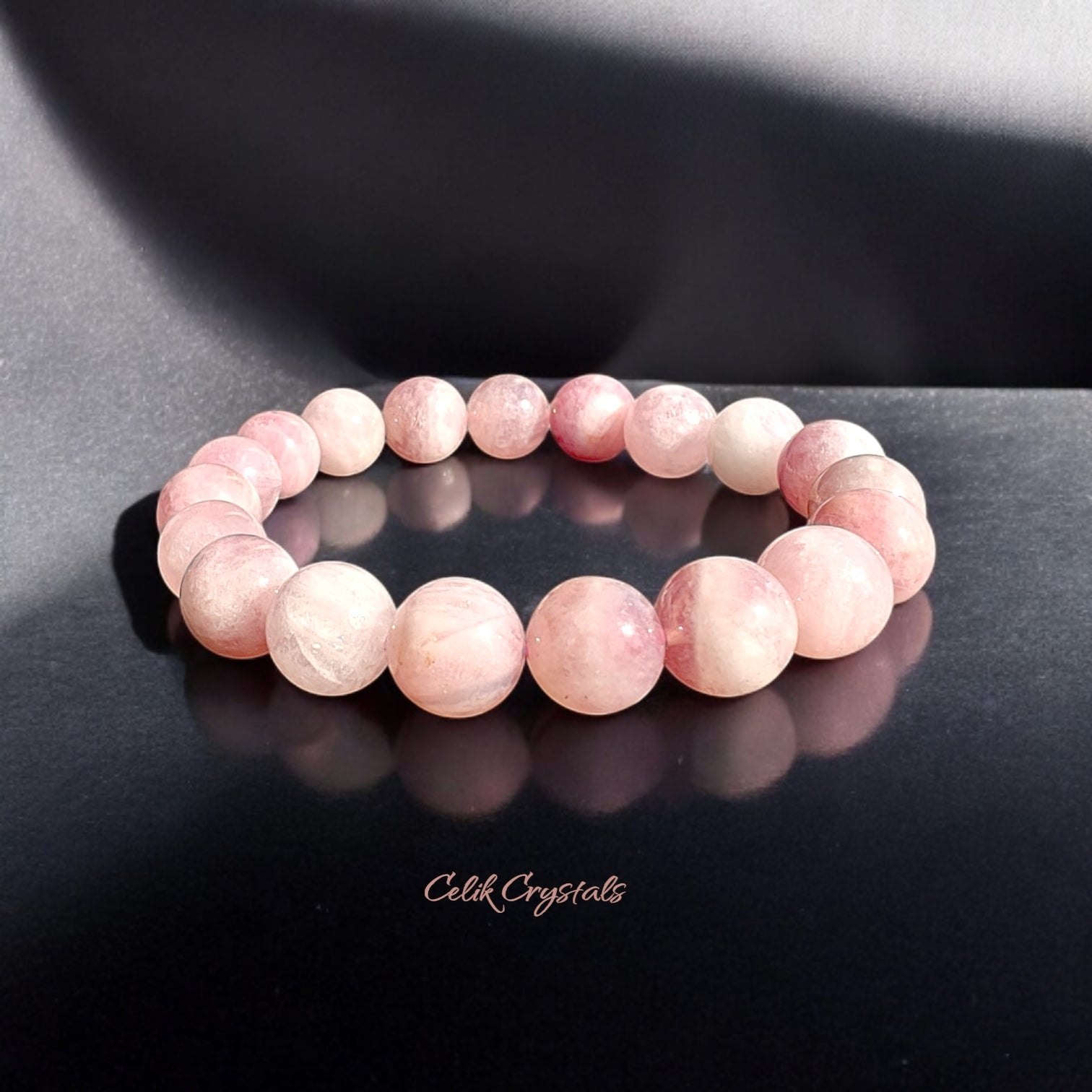 Lavender Rose Quartz Bracelet Natural Stones Stretch Crystal Beads