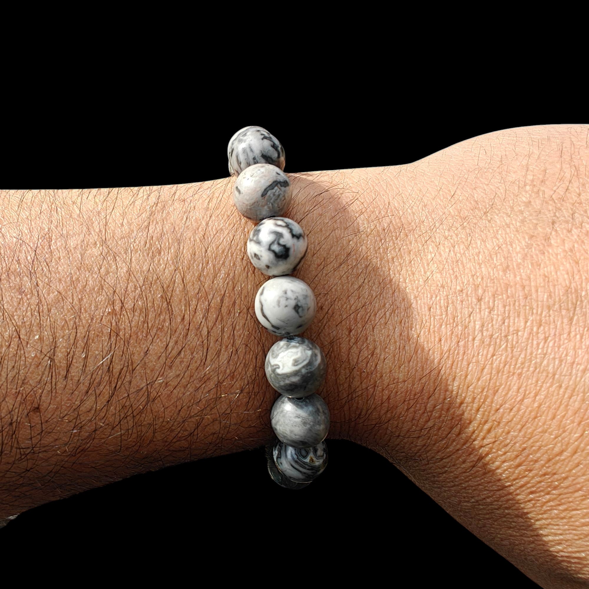 Map Jasper Bracelet Natural Stones Stretch Crystal Bracelet