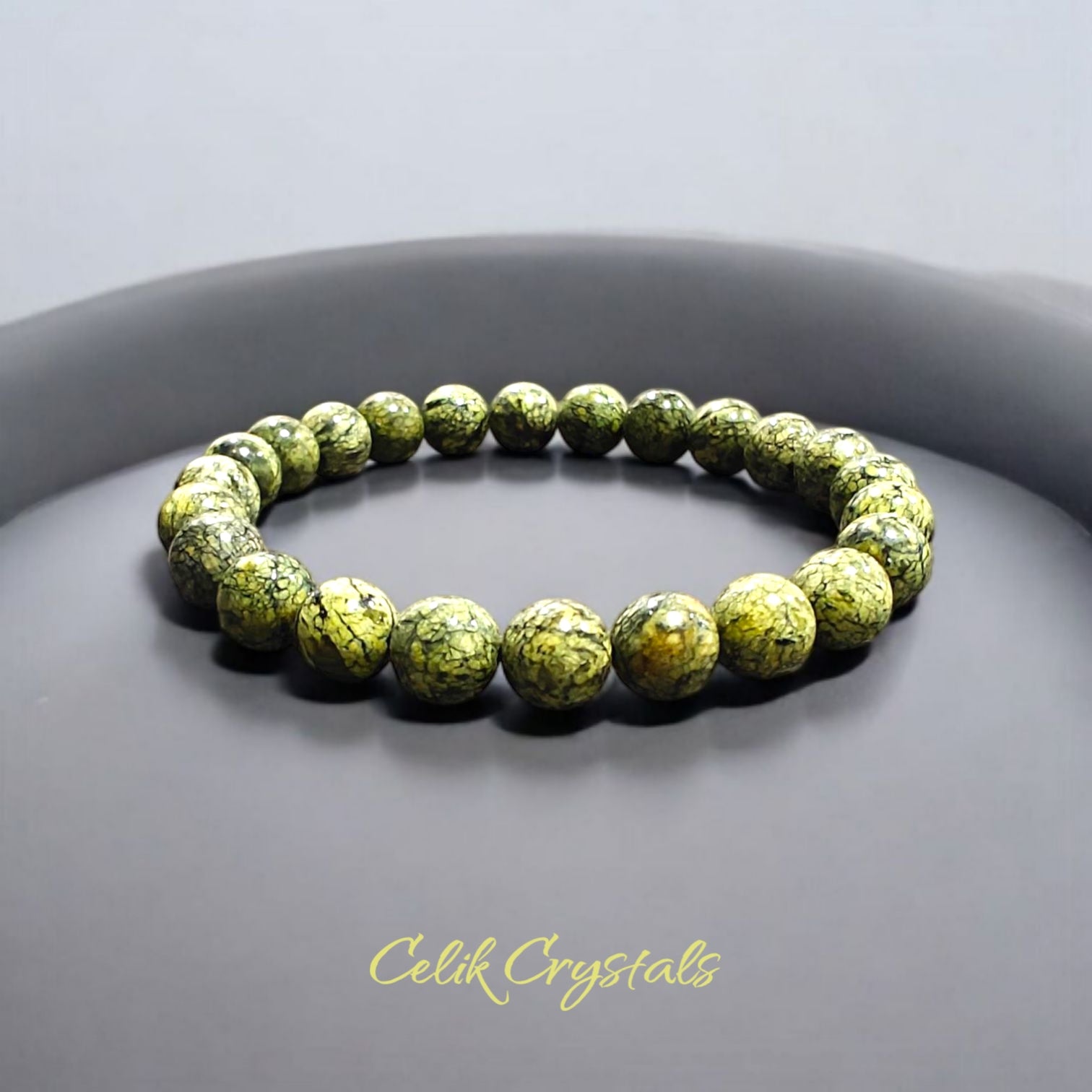 Snakeskin Jasper Bracelet 8mm Natural Stones Stretches