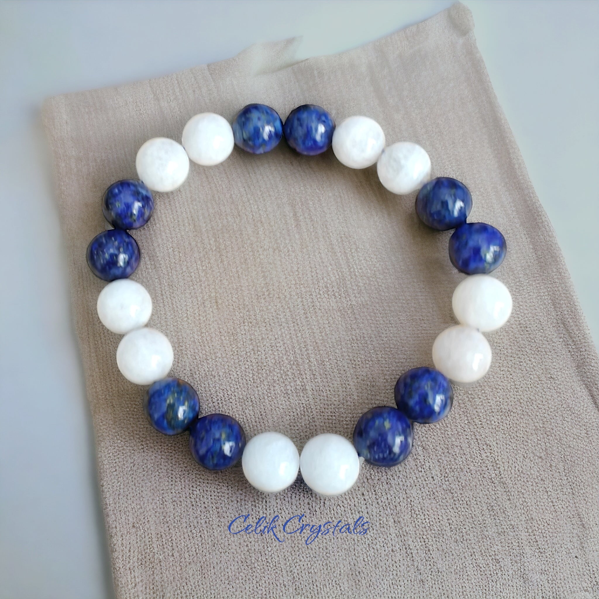 Lapis Lazuli & Moonstone Bracelet 10mm