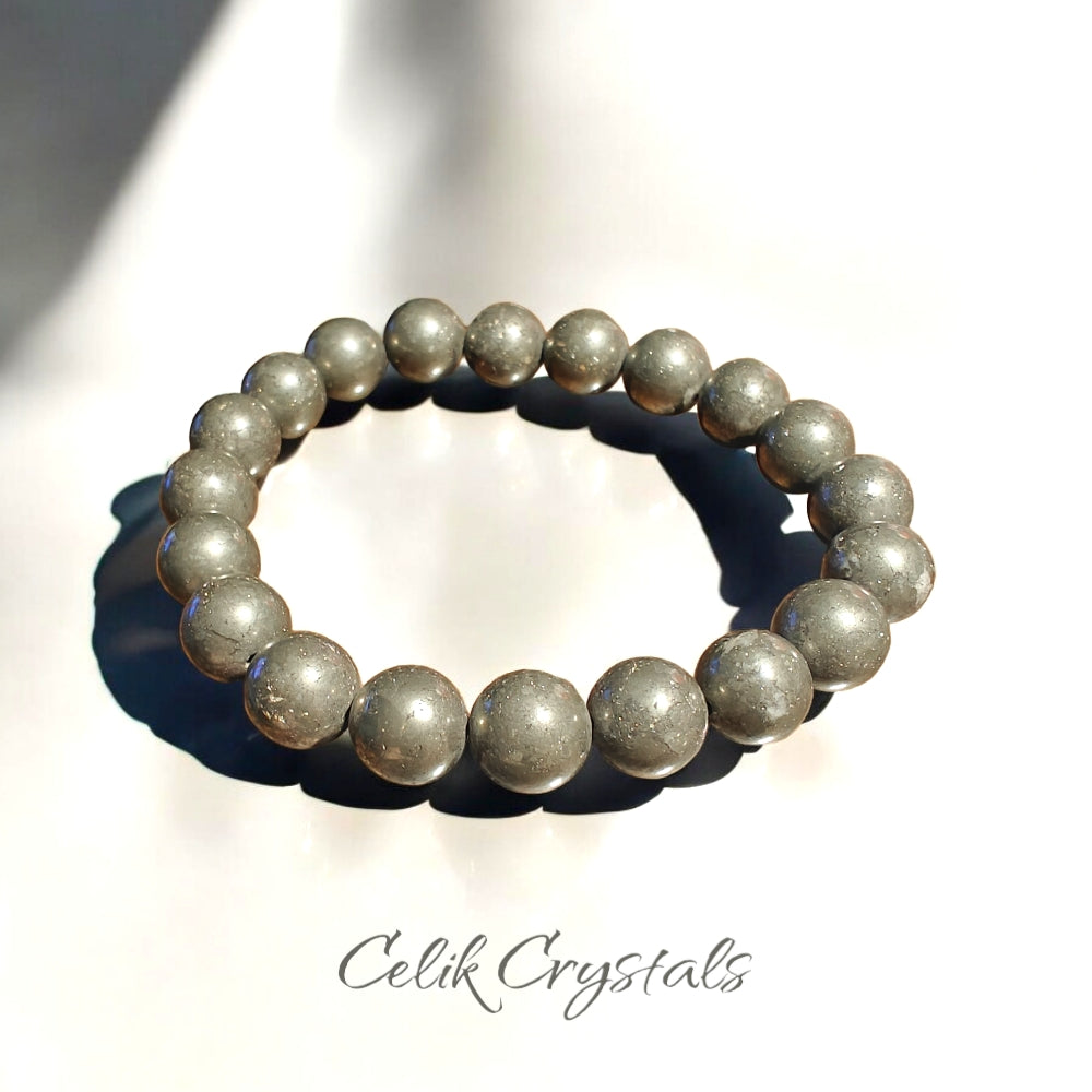 Pyrite Bracelet Natural Stones Stretch Crystal Bracelet 