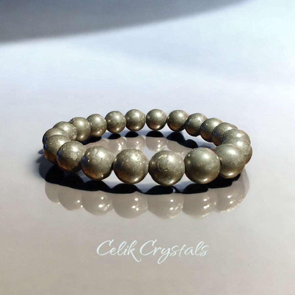 Pyrite Bracelet Natural Stones Stretch Crystal Bracelet 