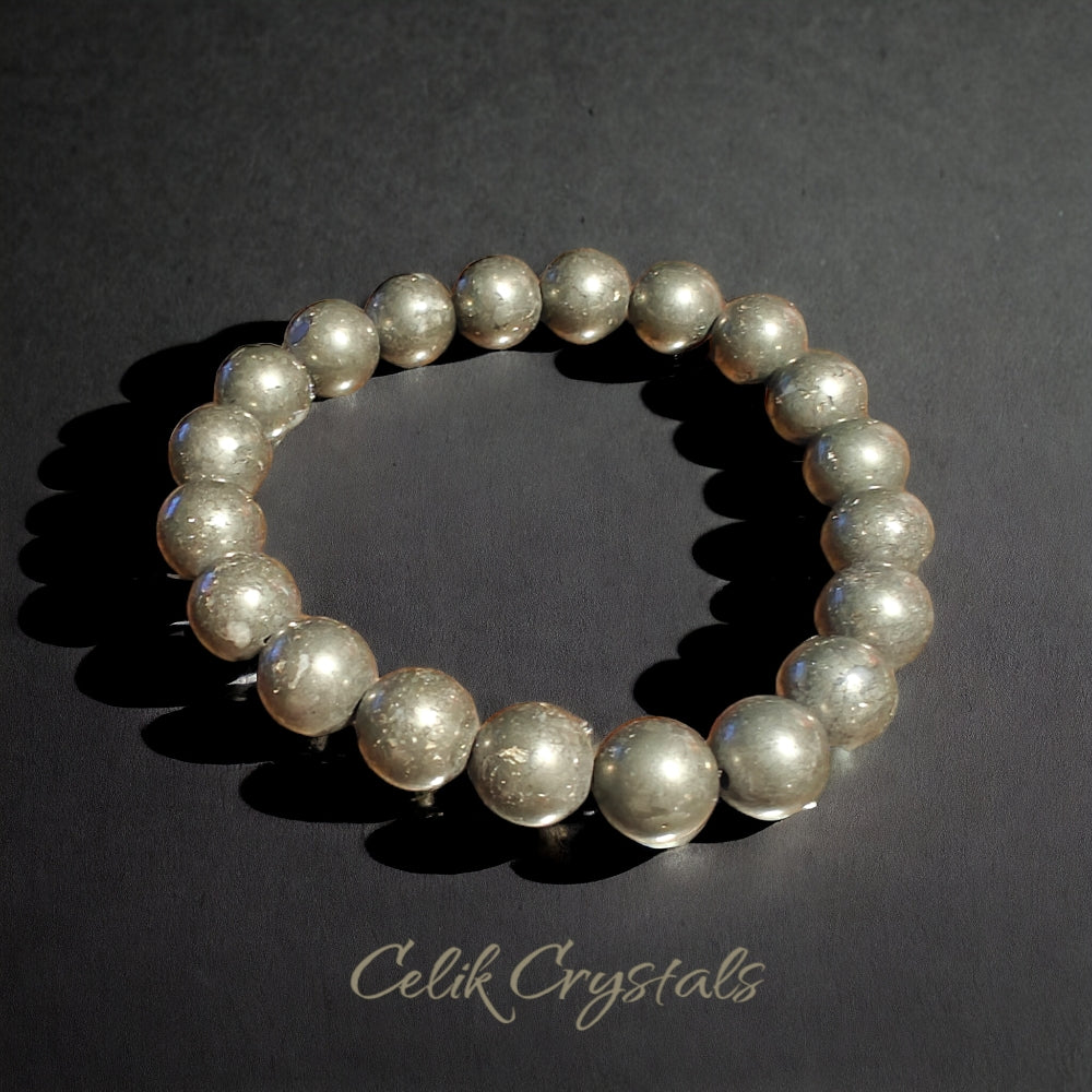 Pyrite Bracelet Natural Stones Stretch Crystal Bracelet 