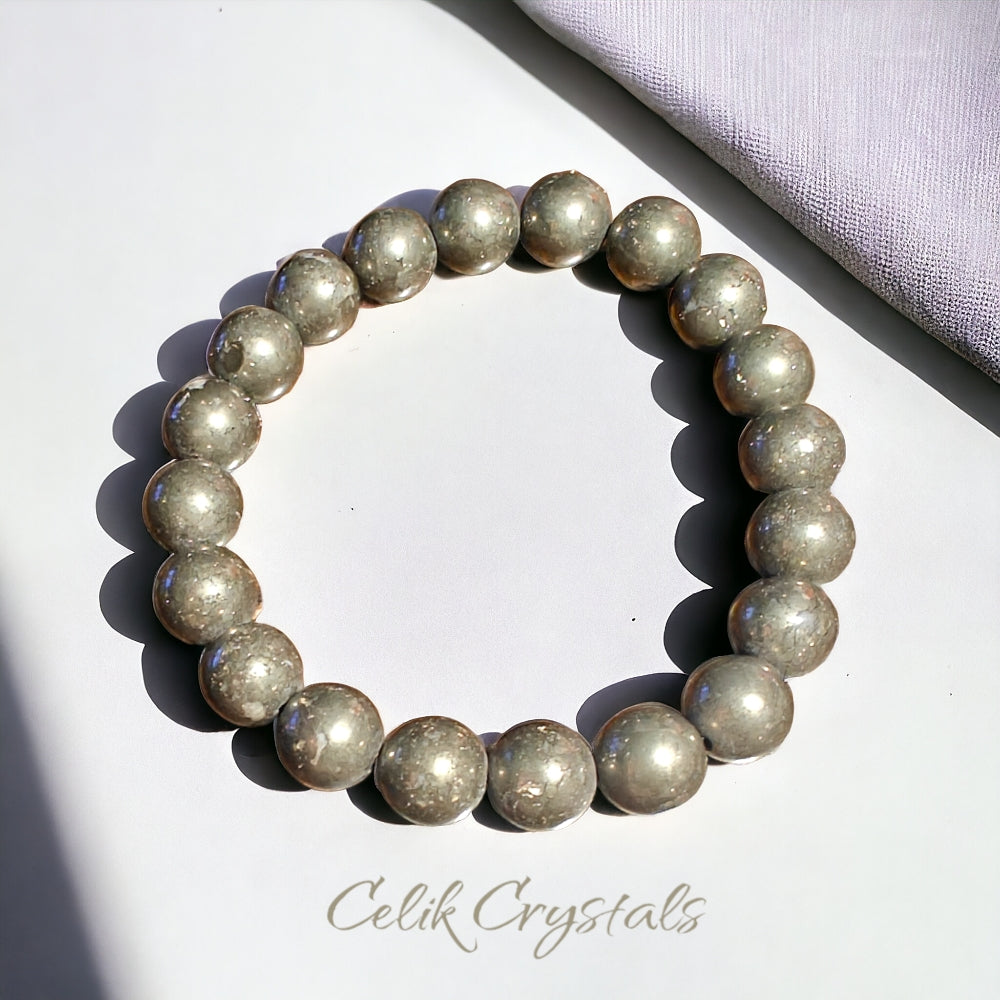 Pyrite Bracelet Natural Stones Stretch Crystal Bracelet 