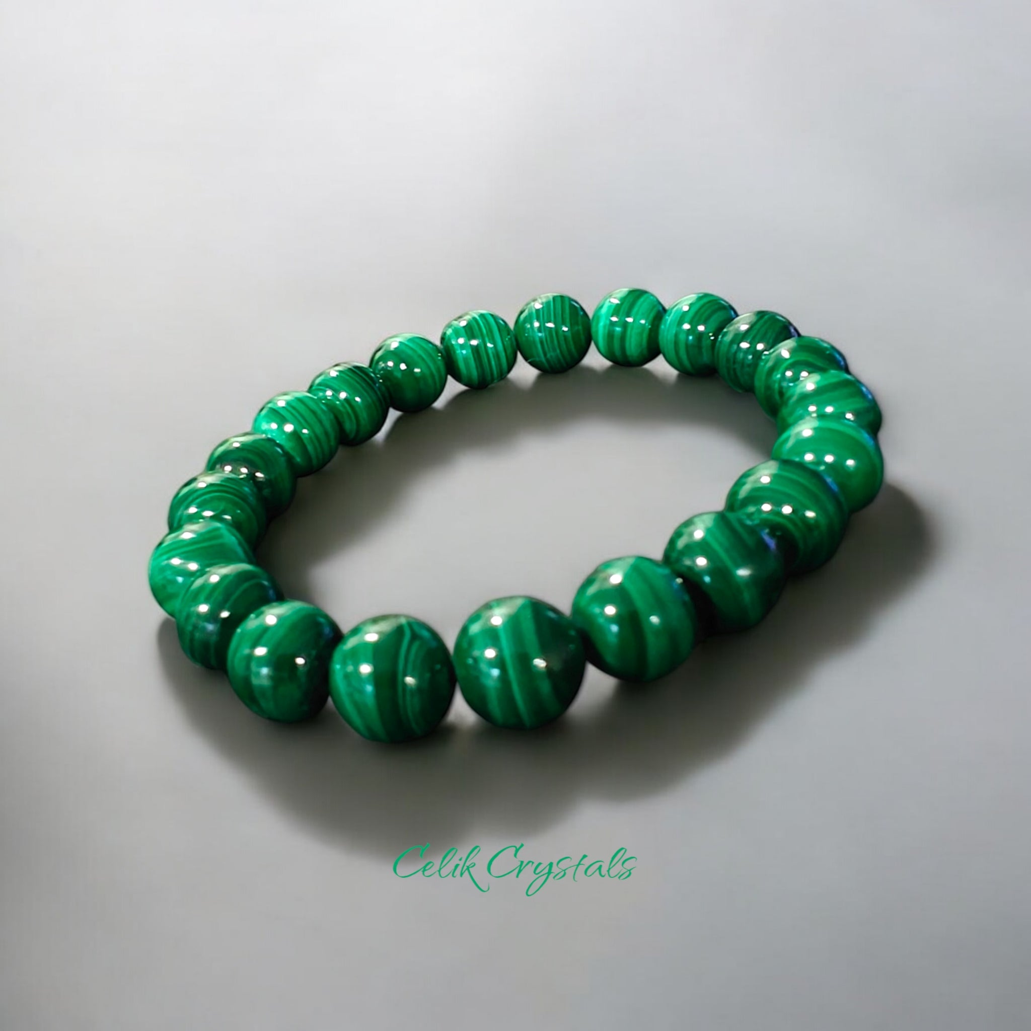Malachite Bracelet 10mm Authentic Stones