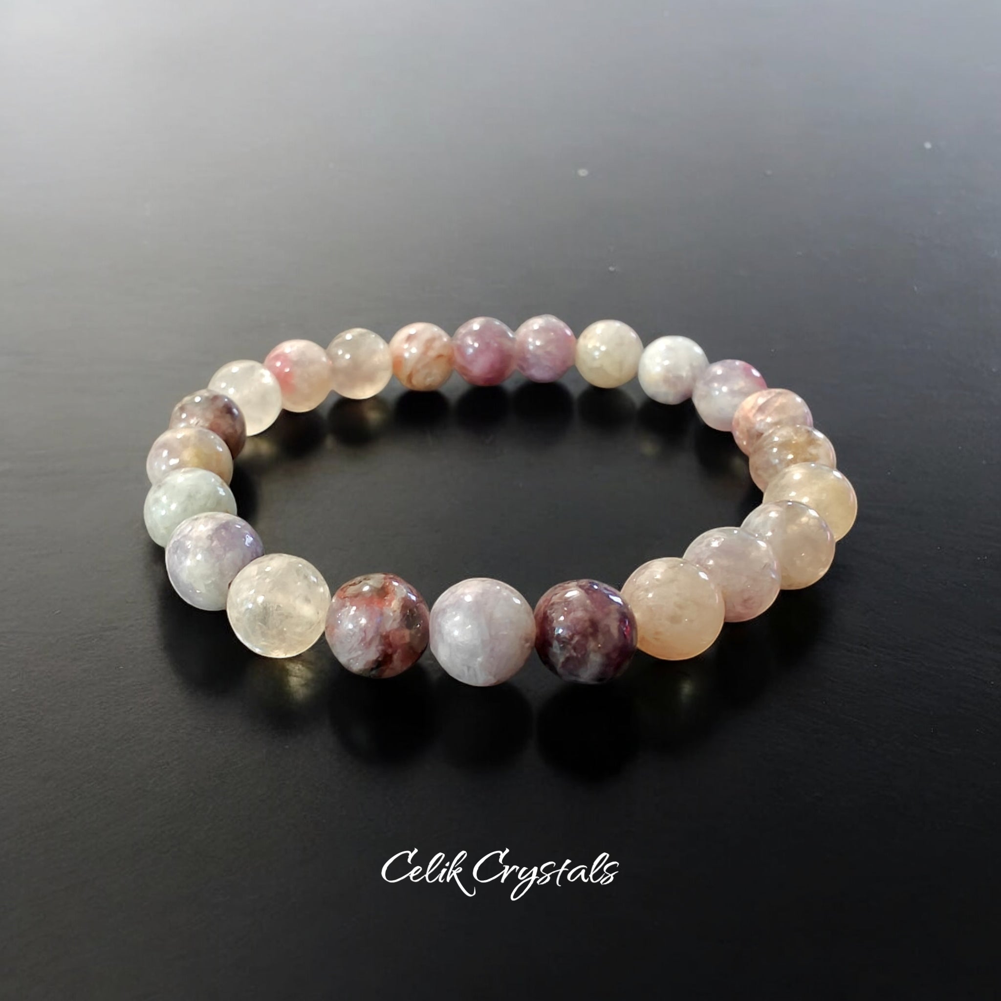Pink Tourmaline Quartz Bracelet 