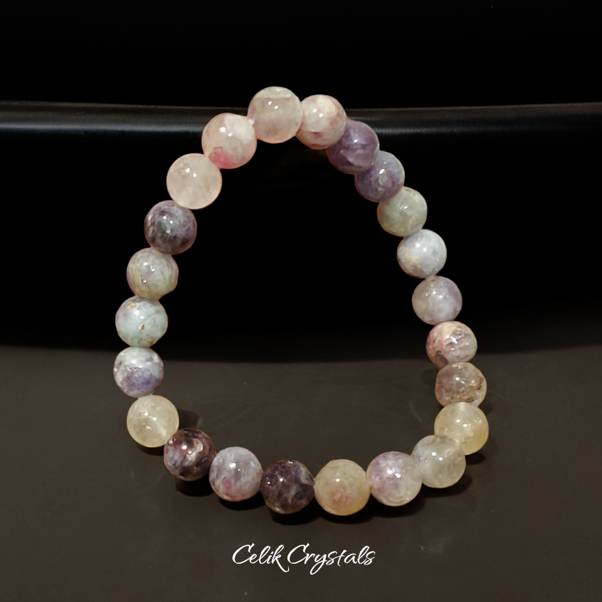 Pink Tourmaline Quartz Bracelet 
