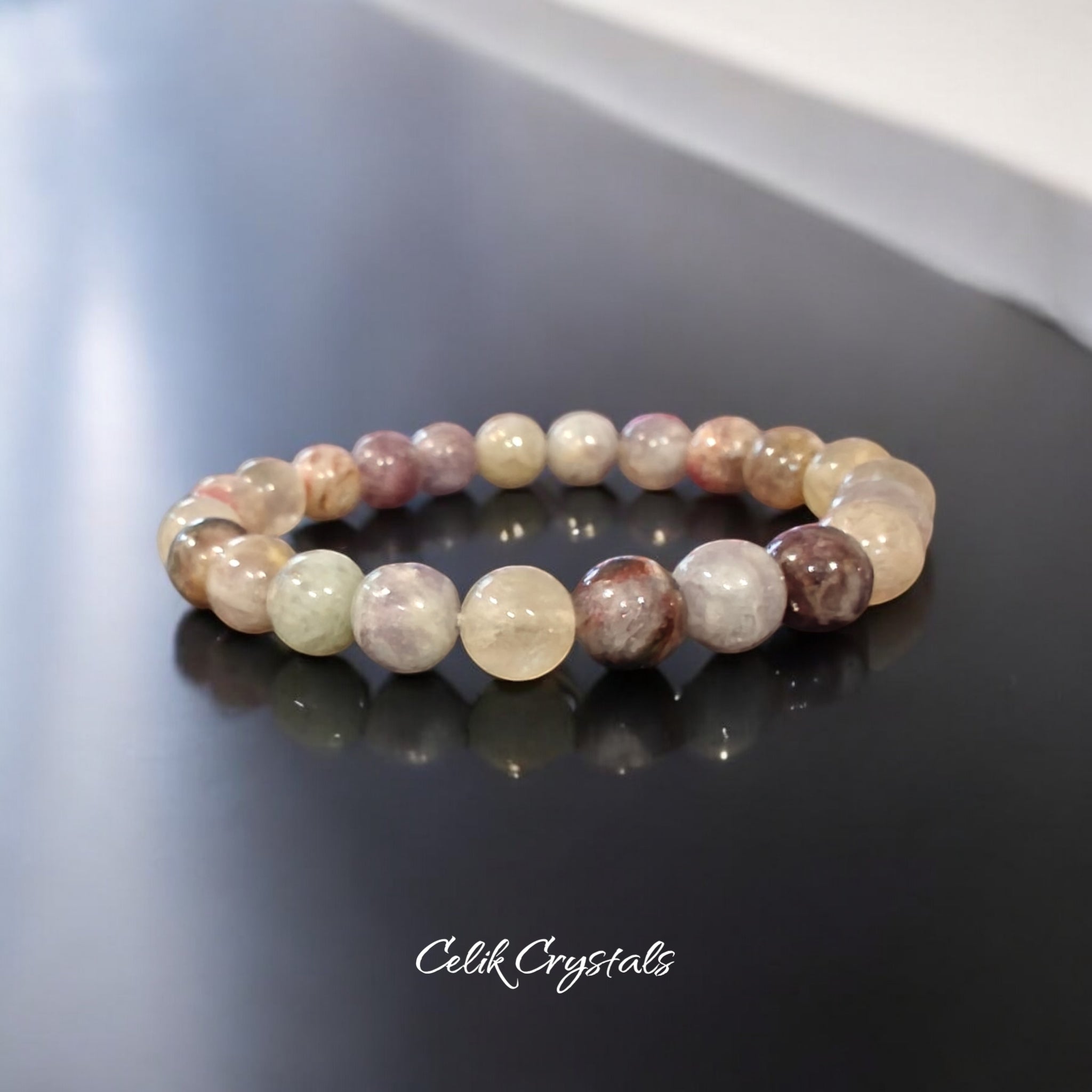 Pink Tourmaline Quartz Bracelet 