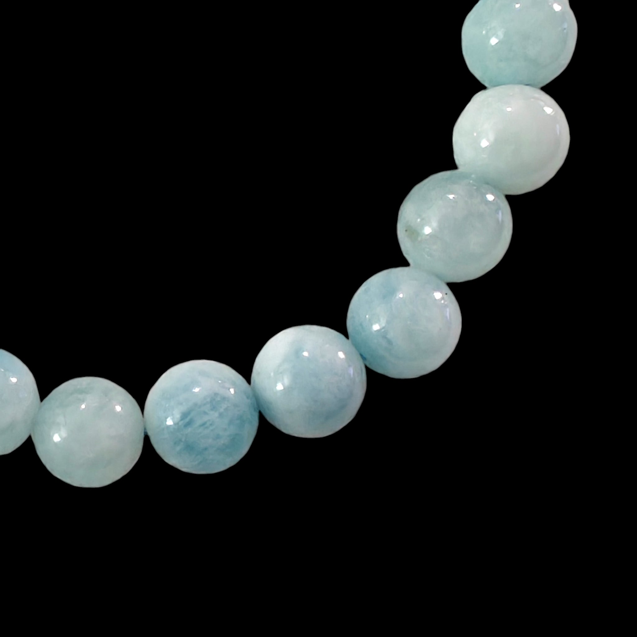 Aquamarine Bracelet That Stretches with natural stones 