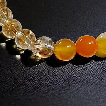 Citrine, Selenite and Orange Agate Bracelet 