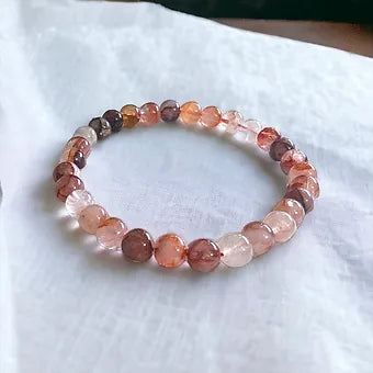 Fire Quartz Bracelet Natural Stones Stretch Crystal Bracelet 