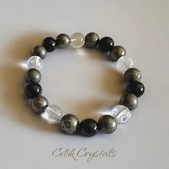 Pyrite triple Protection Bracelet Stretches 