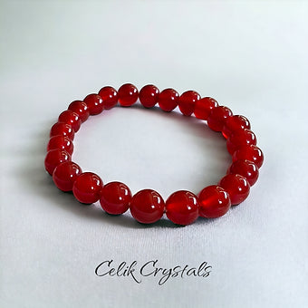 Carnelian Bracelet Natural Stones Stretch Crystal Bracelet 